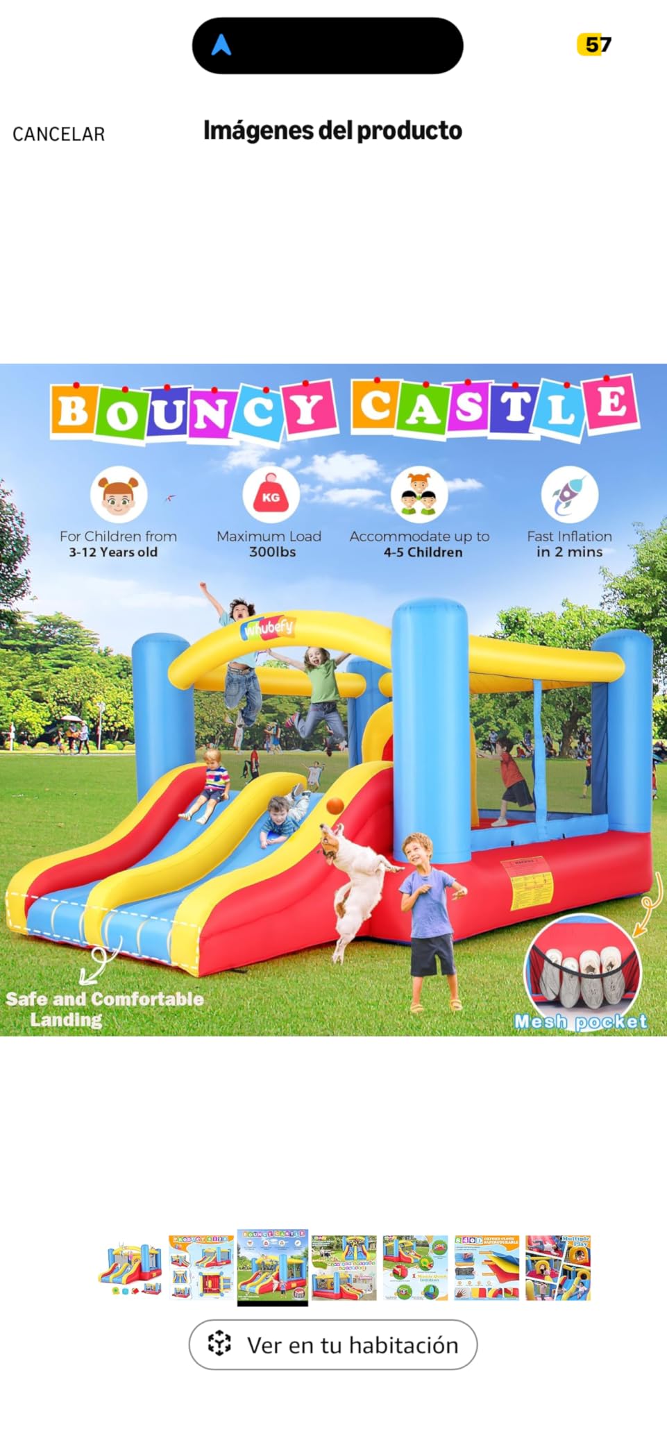 Whubefy Bounce House for Kids 3-6 Big Kids 8-12, 12.6FTx9FT Inflatable Bounce House with Blower Double Slide Obstacle, Indoor Outdoor Blow up Bouncy Castle Jump House for Family Backyard Party Gift customer photo 2