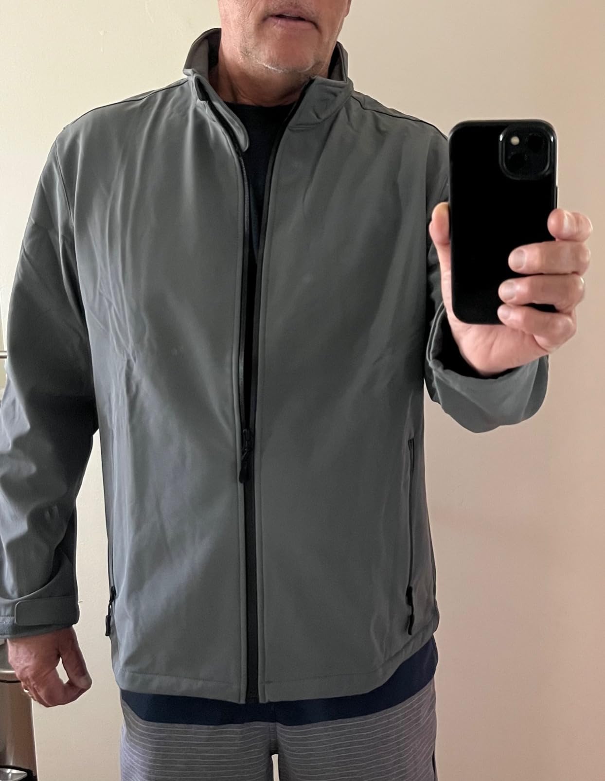 Men's Fleece Lined Softshell Jacket Lightweight Waterproof Windbreaker Zip Up Winter Rain Coat Tactical Hiking customer photo 1