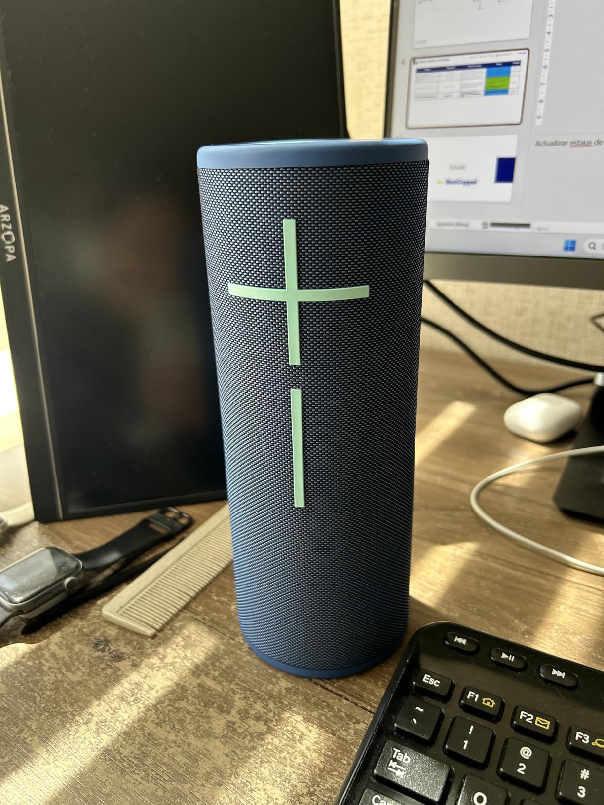 MEGABOOM 4 Portable Waterproof Bluetooth Speaker with Immersive 360-Degree Sound and Balanced Bass, Floating Speaker with 20-Hour Battery and 147ft (45m) Range - Blue customer photo 1