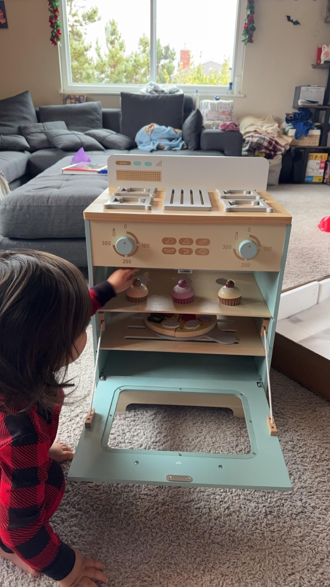 ROBOTIME Wooden Play Kitchen, Toddler Kitchen Playset with Oven, Fridge & Washing Machine, Kids Kitchen Playset Gift for 3+ Year Old Boys & Girls customer photo 1