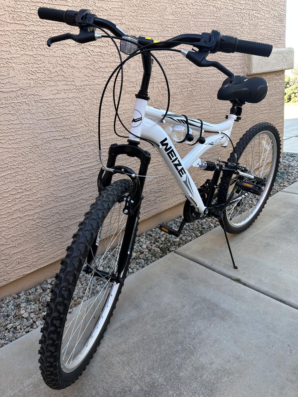 WEIZE Mountain Bike, 24/26/27.5 inch Outdoor MTB Bicycle, 6/18-Speed High-Carbon Steel Dual Full Suspension customer photo 2