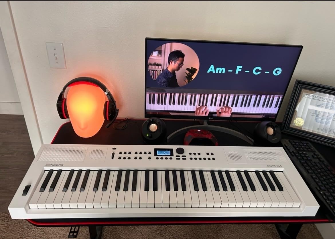 Roland GO:KEYS 5 Music Creation Keyboard | 61-Note Keyboard | Built-In Stereo Speakers | Mic Input | Bluetooth Audio/MIDI Support for Music Streaming - White customer photo 1