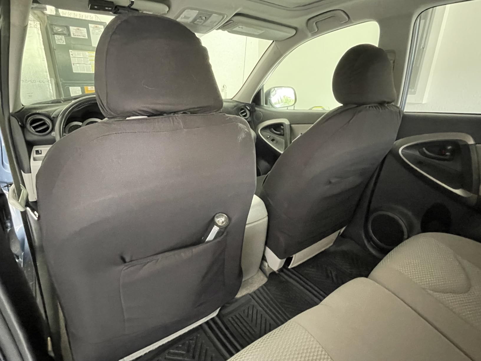 Skechers Car Seat Covers, Work Leather Seat Covers 5-Times Stronger Built-in Webbing, Oxford Fabric Seat Cover Full Sets, Airbag Compatible, Automotive Comfort for Cars, Trucks, SUVs,Black customer photo 1