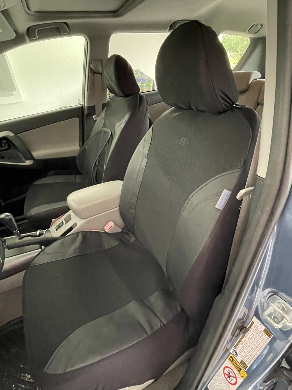 Skechers Car Seat Covers, Work Leather Seat Covers 5-Times Stronger Built-in Webbing, Oxford Fabric Seat Cover Full Sets, Airbag Compatible, Automotive Comfort for Cars, Trucks, SUVs,Black customer photo 2
