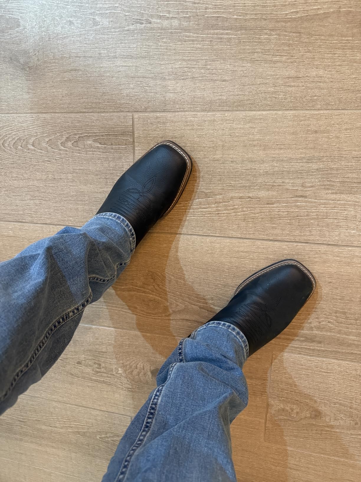 Western Cowboy Boots for Men - Mens Square Toe Chelsea Boots Ankle Cowboy Boots for Men Casual Retro Stylish Boots customer photo 2