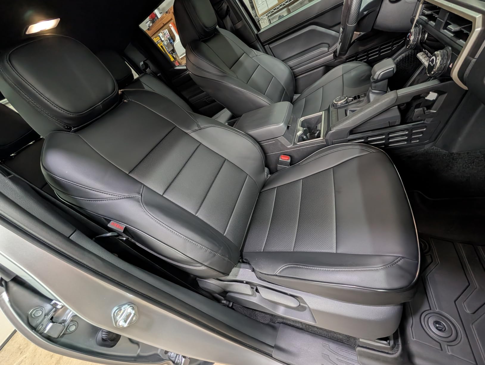EKR Tacoma Car Seat Covers Custom Fit for Toyota Tacoma (Petrol) 2024 2025 2026 DoubleCab/CrewCab SR/SR5/TRD Sport/TRD Off-Road/Limited - Truck Seat Covers Full Set, Faux Leather (Black) customer photo 1