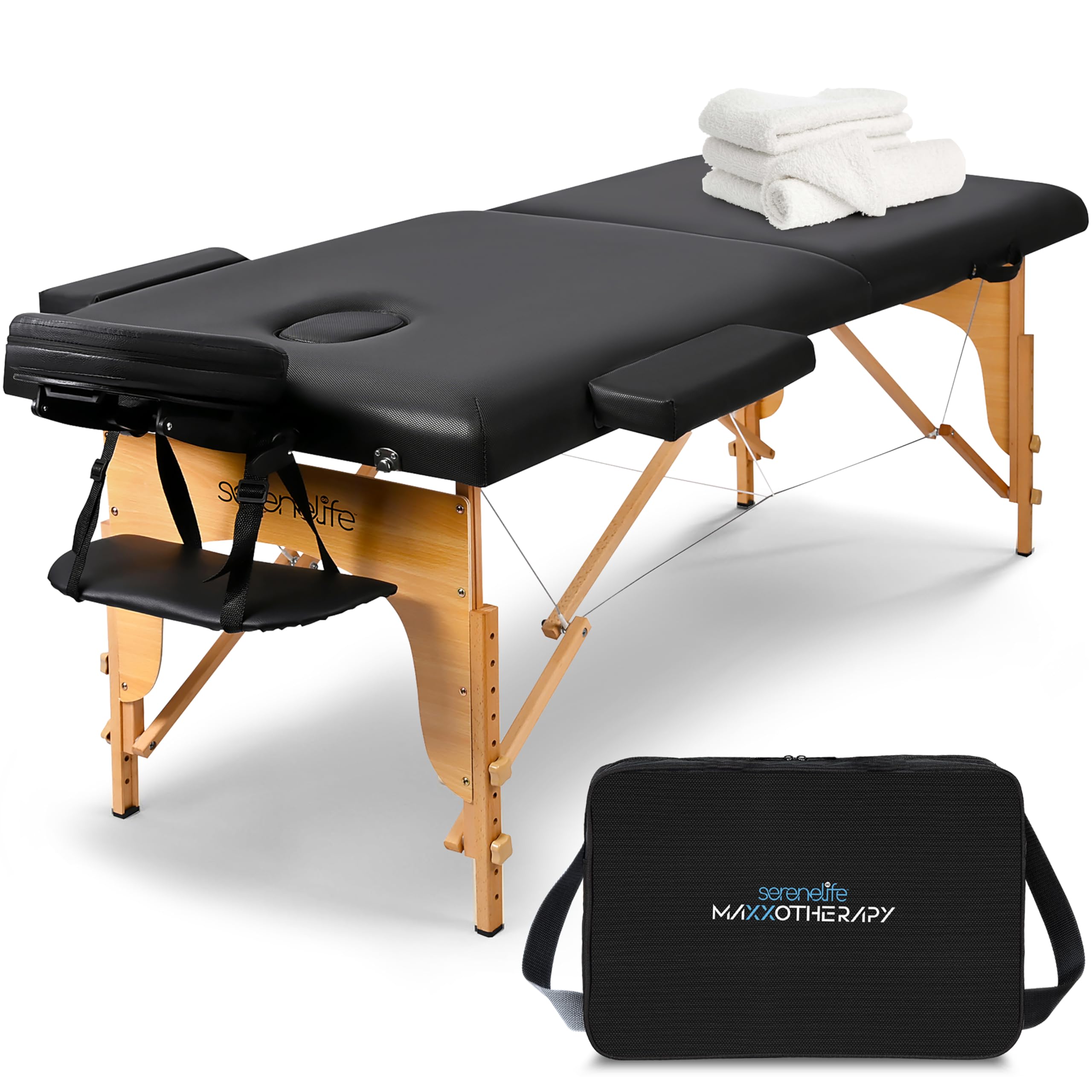 SereneLife Portable Massage Table 24 inch, Height Adjustable 3 Sections Massage Bed & Folding Lash Station for Esthetician, Tattoo Table, Spa Bed, Physical Therapy & Facial Treatment customer photo 1
