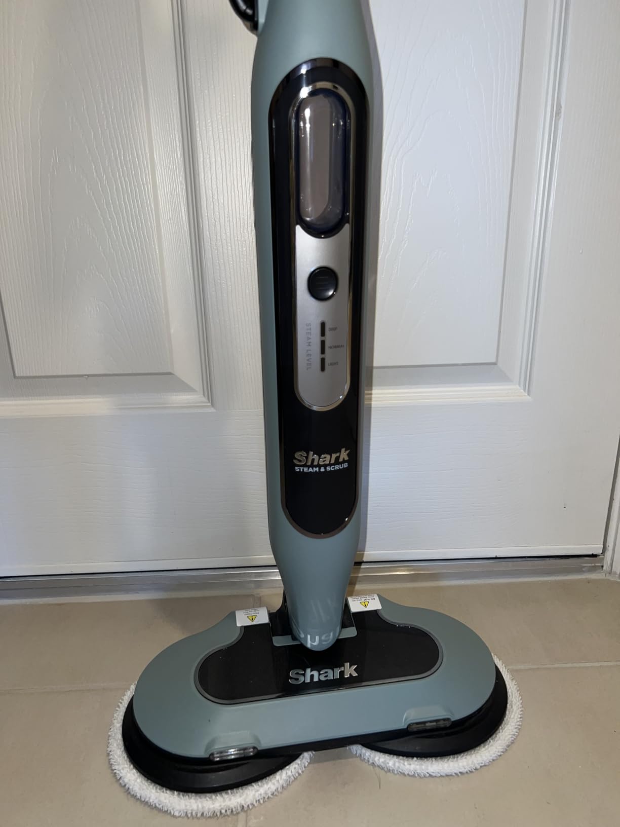 Shark Steam & Scrub Steam Mop, All-in-One Scrubbing and Sanitizing Hard Floor Cleaner, LED Headlights, 4 Dirt Grip Soft Scrub Pads Included, XL Water Tank, Swivel Steering, Hawaiian Grey, S8001 customer photo 1