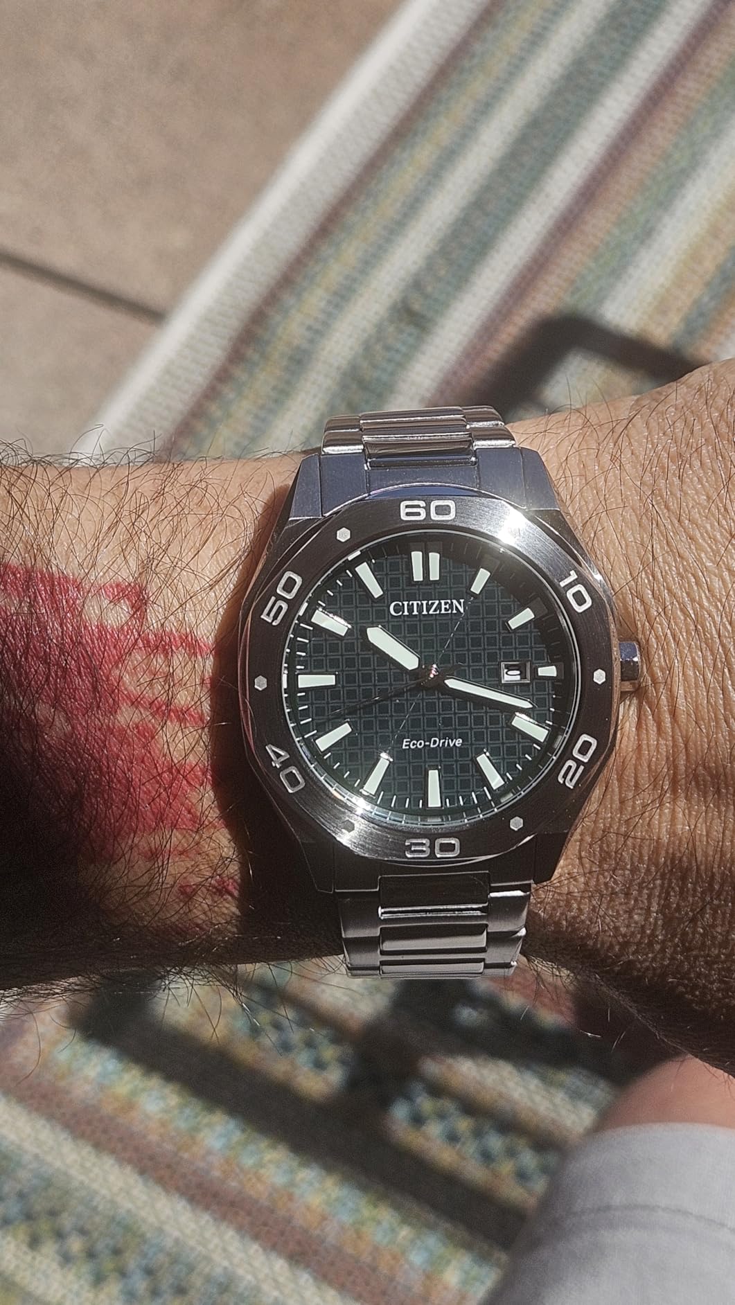 Men's Eco-Drive Sport Casual Odyn Watch, Stainless Steel Watch, 3 Hand, Date customer photo 1