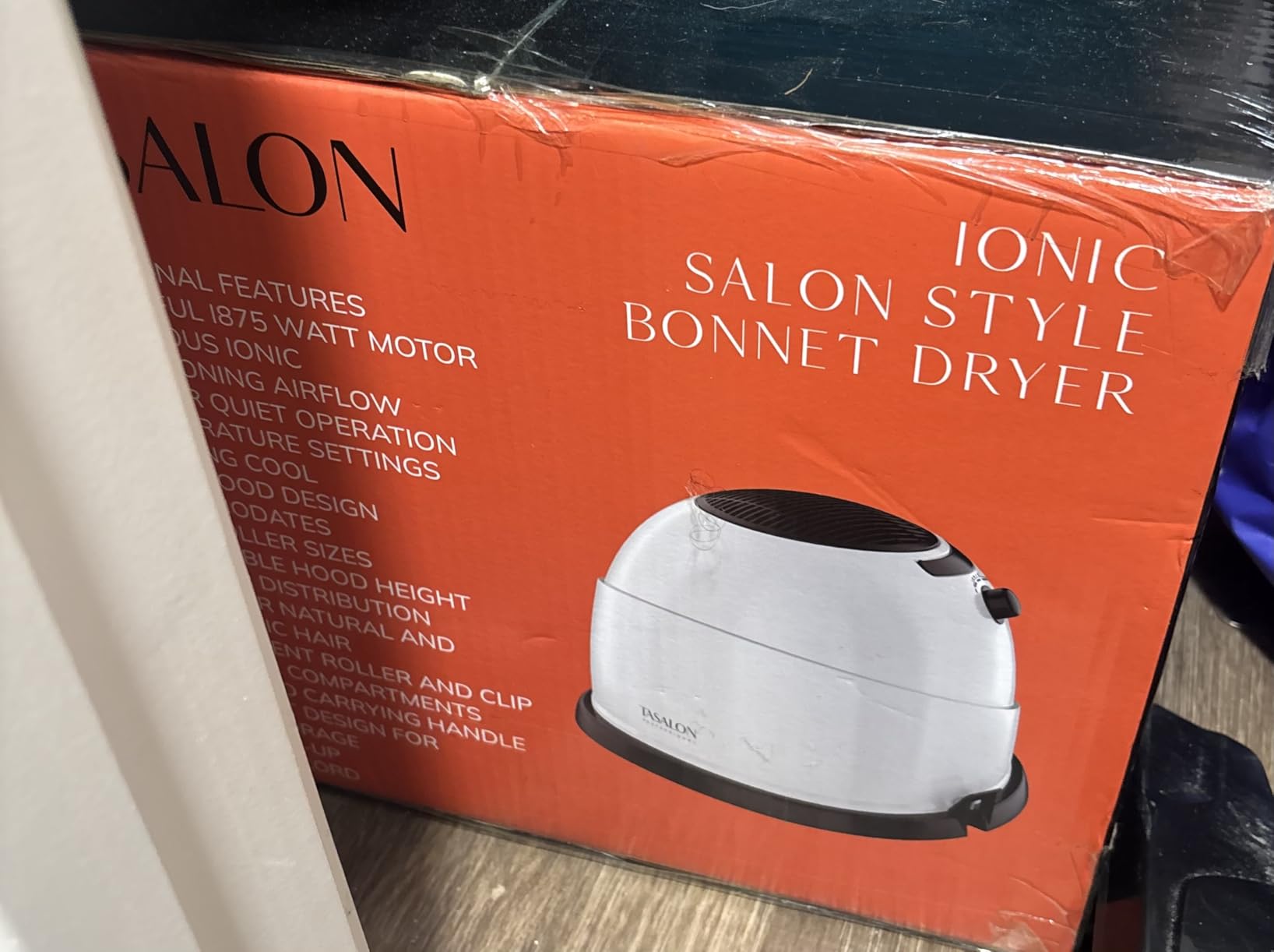 TASALON Portable Hooded Hair Dryer Bonnet, 1875W Height Adjustable Salon Home Hair Dryer with Hood, 3 Heating Settings - Black customer photo 1
