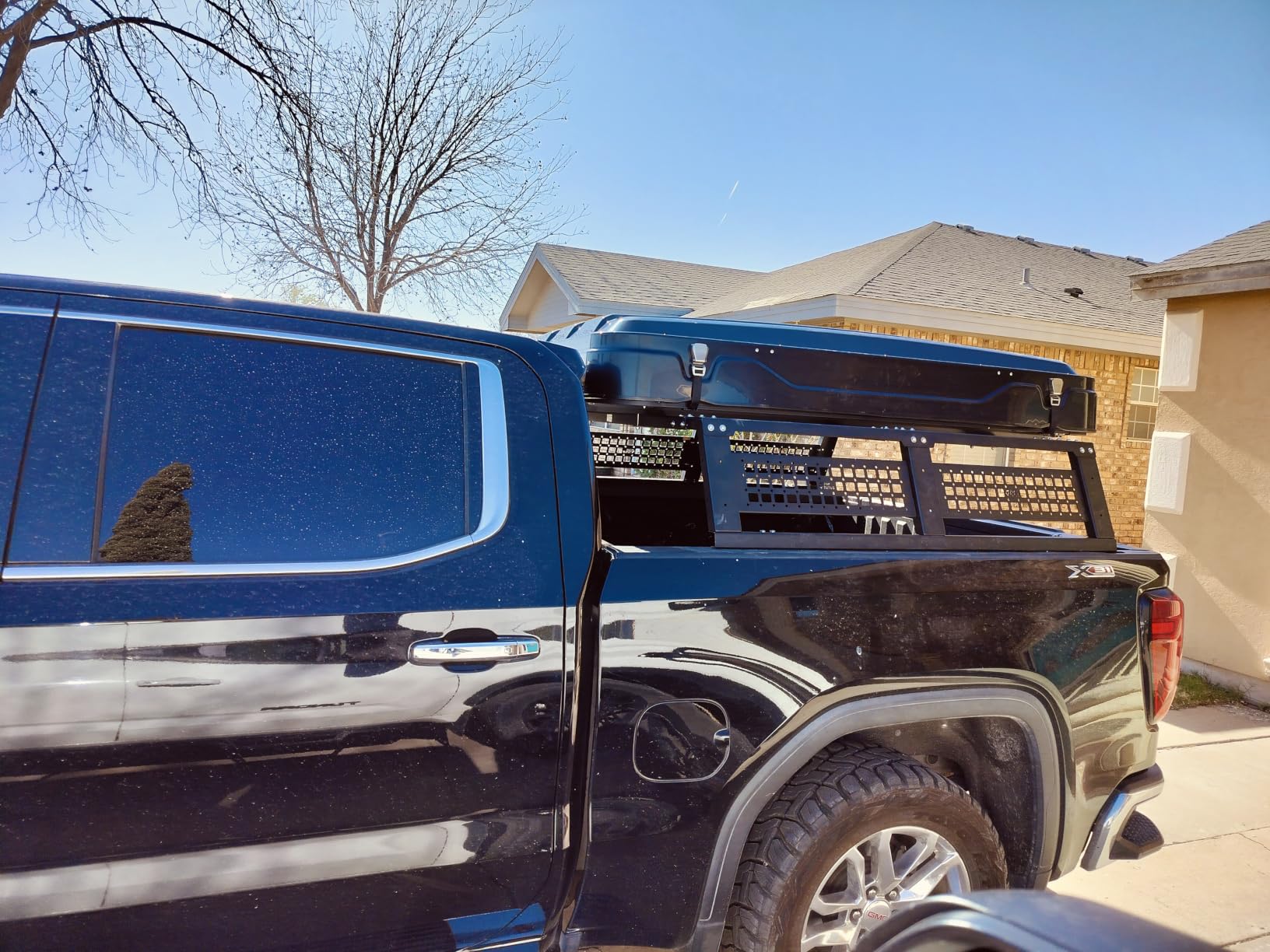 JOYTUTUS Full Size Truck Bed Rack, Overland Bed Racks Compatible with F150 F250 F350 Silverado Sierra Ram, 11.8 Inch High, with Wider Molle Panel customer photo 1