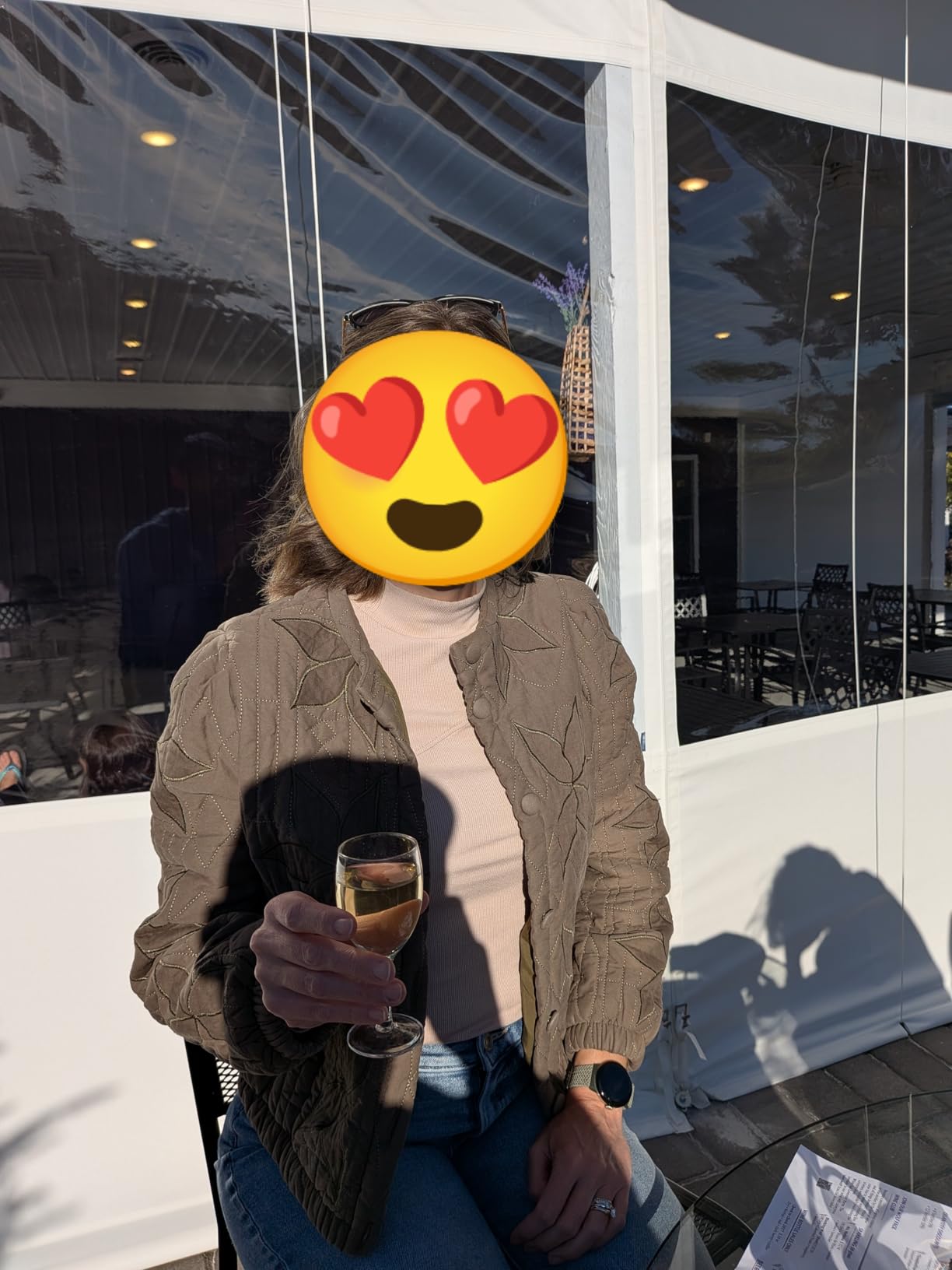 Gacaky Women's Lightweight Floral Embroidered Cropped Quilted Jacket Winter Warm Button Down Puffer Jacket Coat with Pockets customer photo 1