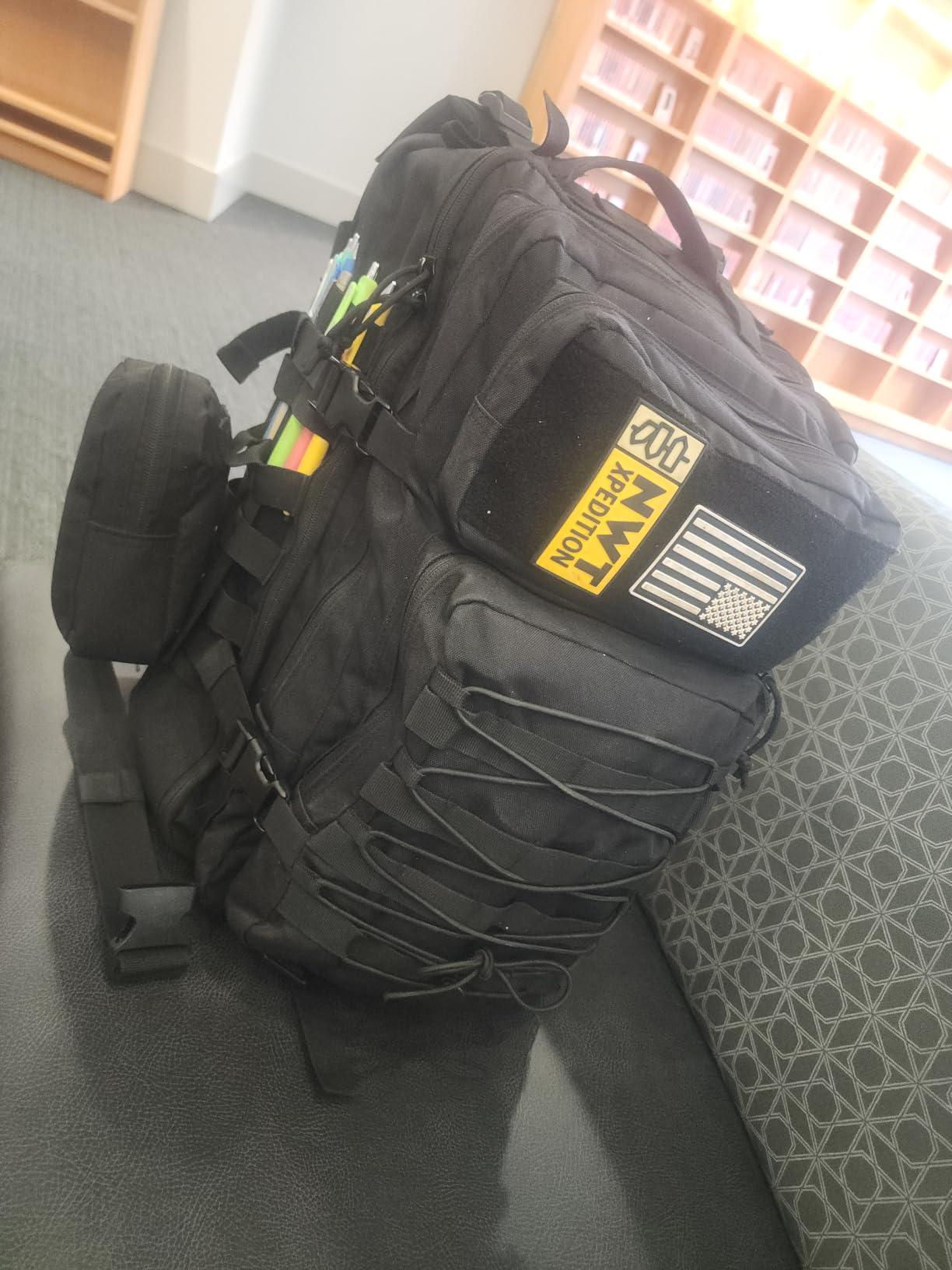 Military Tactical Backpack,Sturdy Work & Molle Laptops Rucksack, Heavy Duty Pack for Hiking Camping Travel Fishing Gym,Black customer photo 1