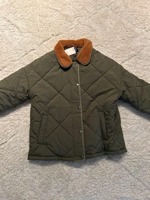 Dokotoo Women's Winter Casual Quilted Jackets Long Sleeve Button Down Puffer Jacket Padded Outerwear Coats customer photo 2