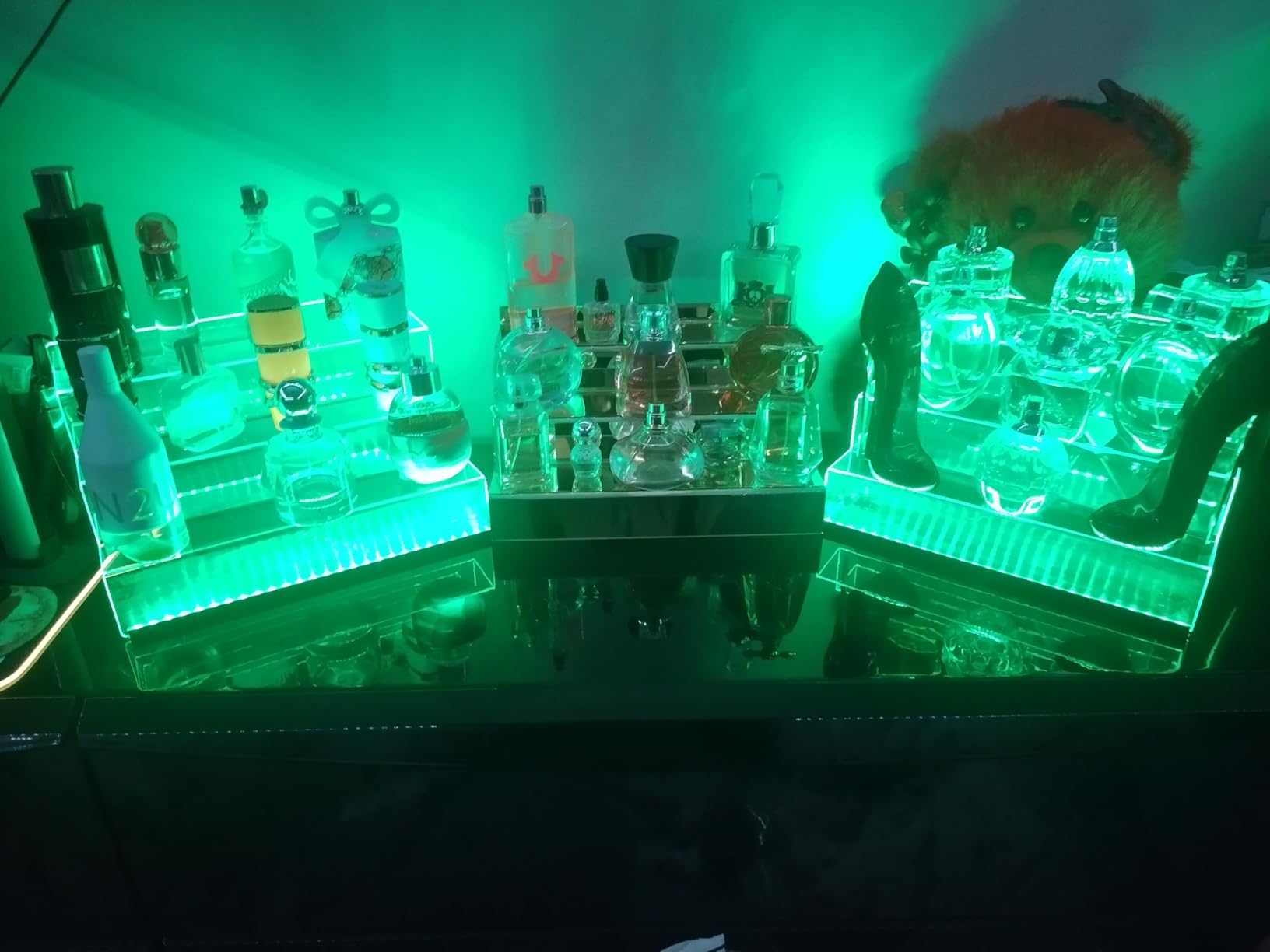 12 IN Clear Acrylic Display Riser Shelf with LED light, 3 Tier Display Step Shelves Holder, Perfume Cologne Organizer Holder customer photo 1