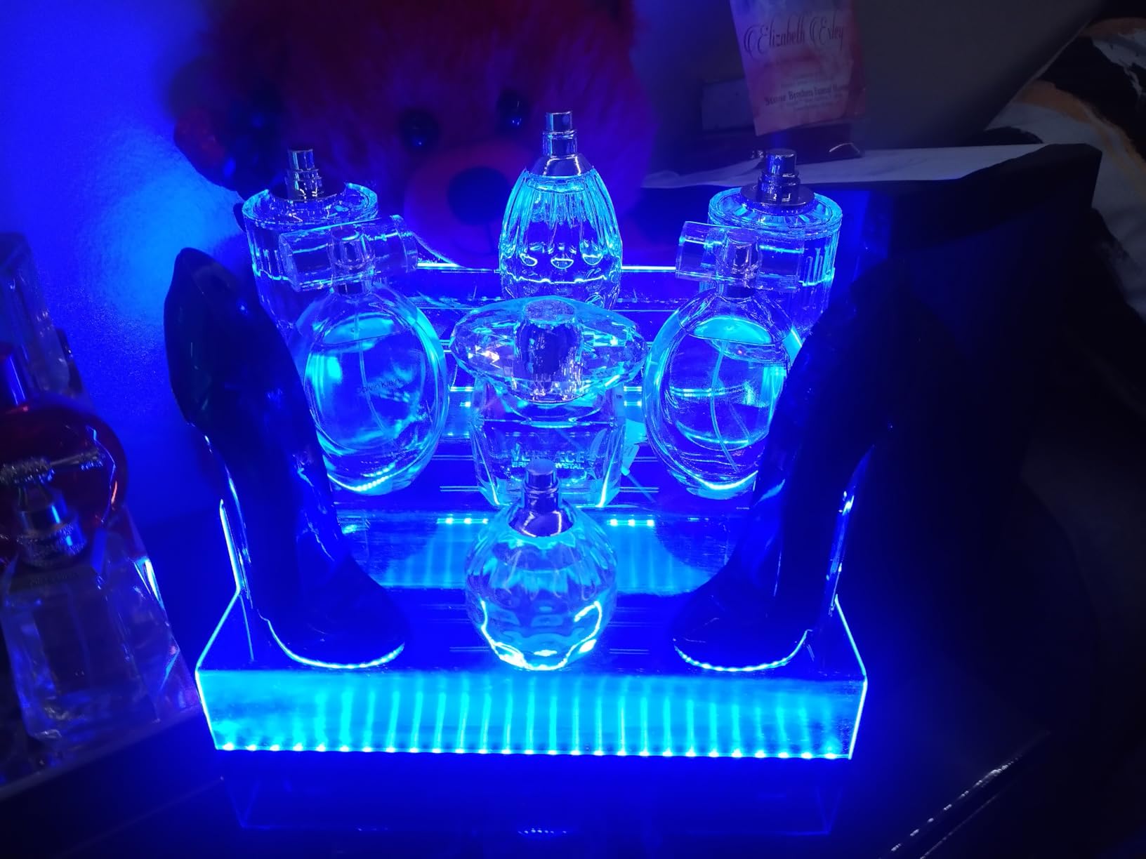 12 IN Clear Acrylic Display Riser Shelf with LED light, 3 Tier Display Step Shelves Holder, Perfume Cologne Organizer Holder customer photo 2