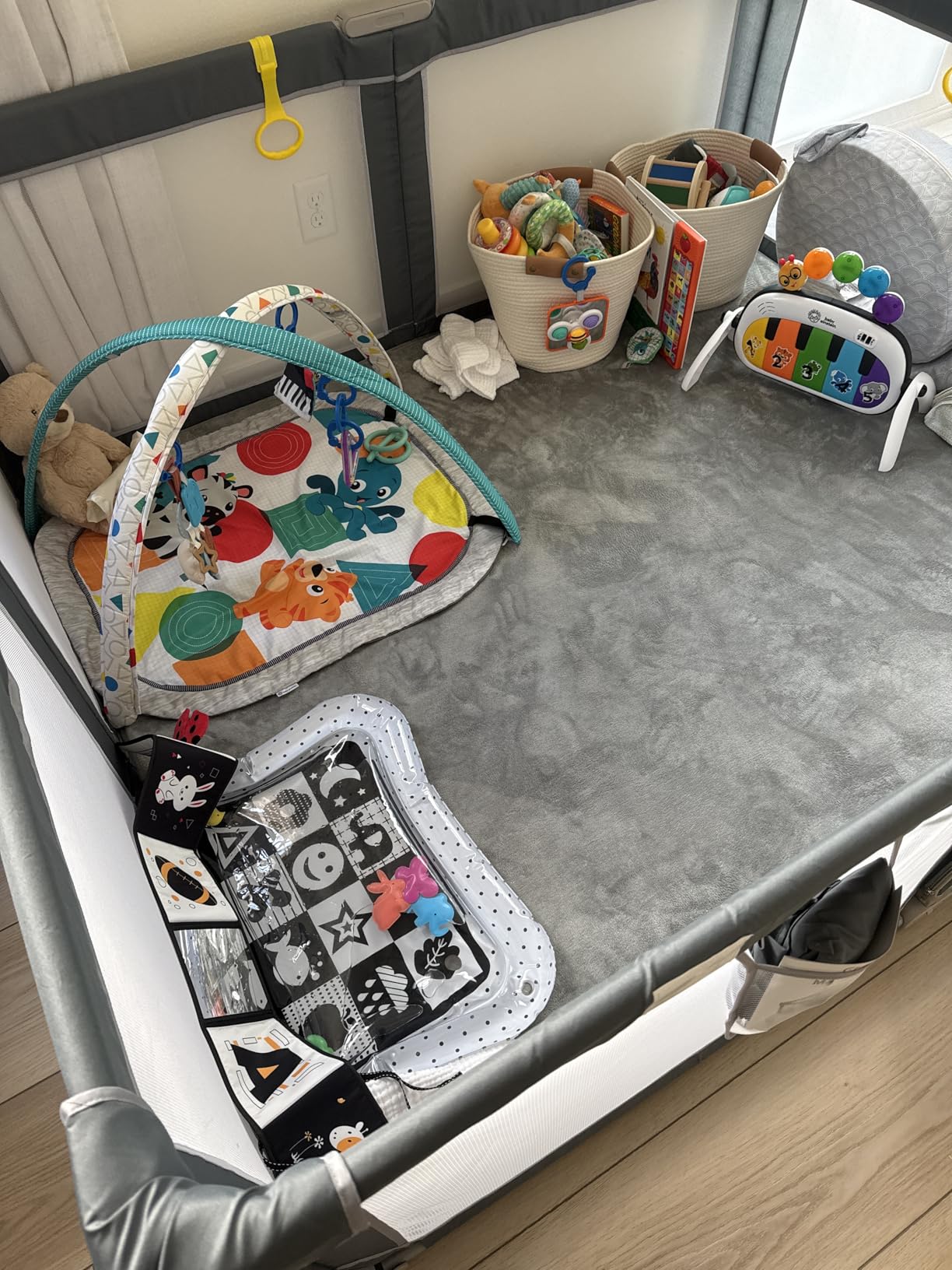 SEPARO Thick Baby Play Mat for Floor, 50 x 50 Playpen Mat, Tummy Time Foam Mats, Ultra Soft Support & Plush Feel, Easy Care with Non-Slip Cushioned for Infant, Kids and Toddler Crawling, Grey customer photo 2