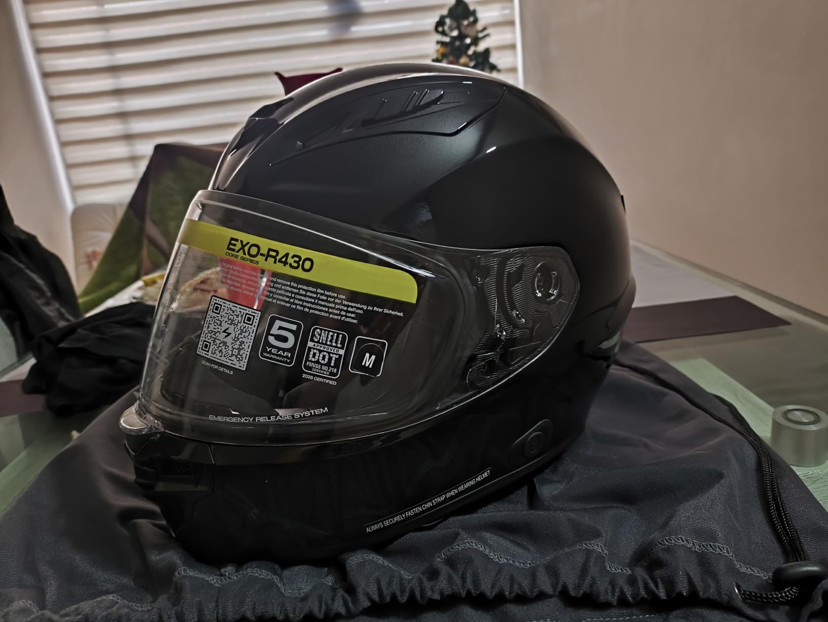 ScorpionEXO R430 Full Face Street Motorcycle Helmet with Bluetooth Ready Speaker Pockets DOT/SNELL Approved Solid (Matte Black - Medium) customer photo 2