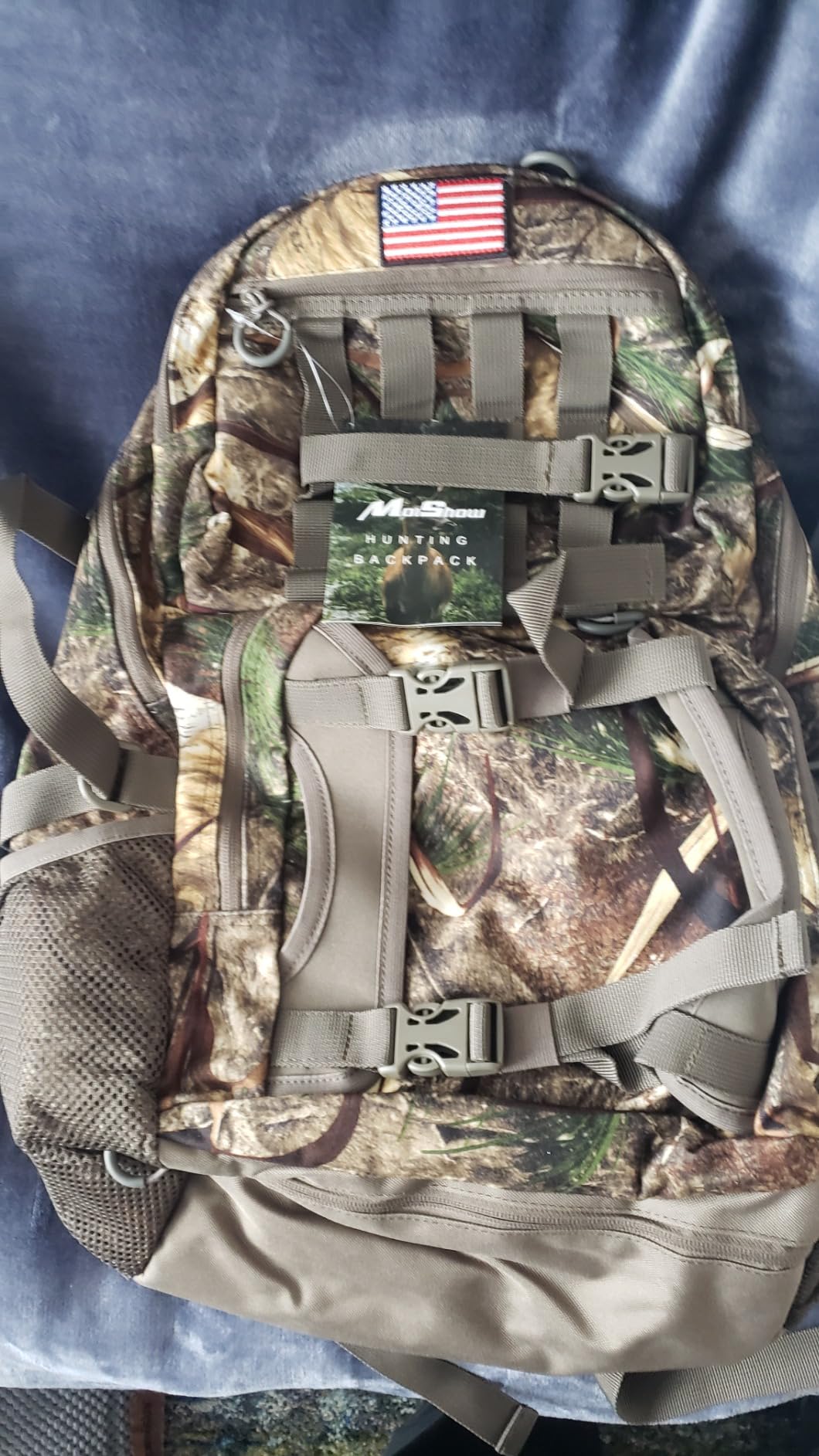 Hunting Backpack, Camo Hunting Backpacks & duffle Bags, Water-resistant Long-Lasting Large Capacity Bow Backpack Hunting Pack For Hunting Gear Accessories (Stealth Reed Camo) customer photo 1
