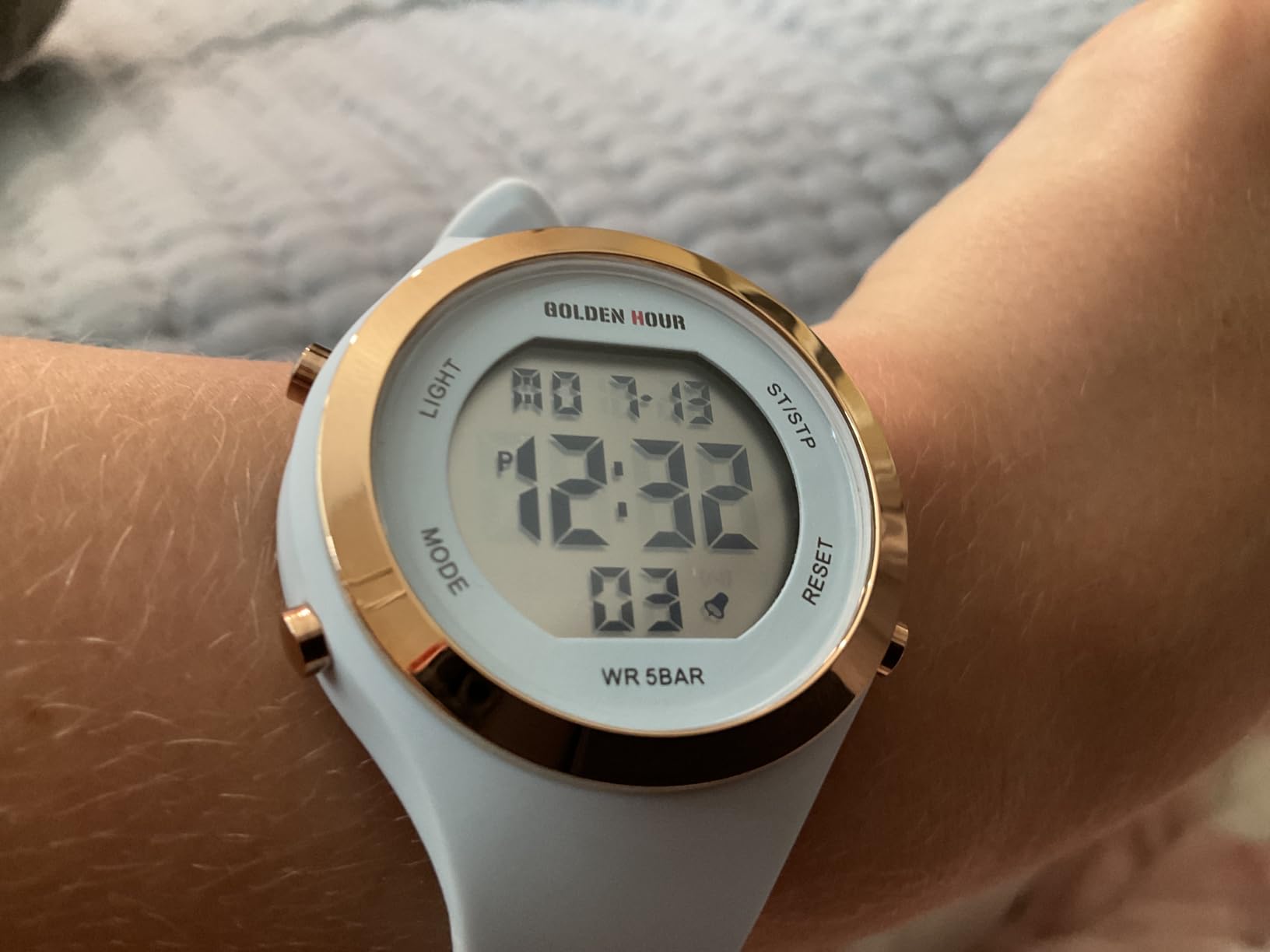 GOLDEN HOUR Waterproof Sport Women's Digital Chronograph Silicone Strap Watch customer photo 1