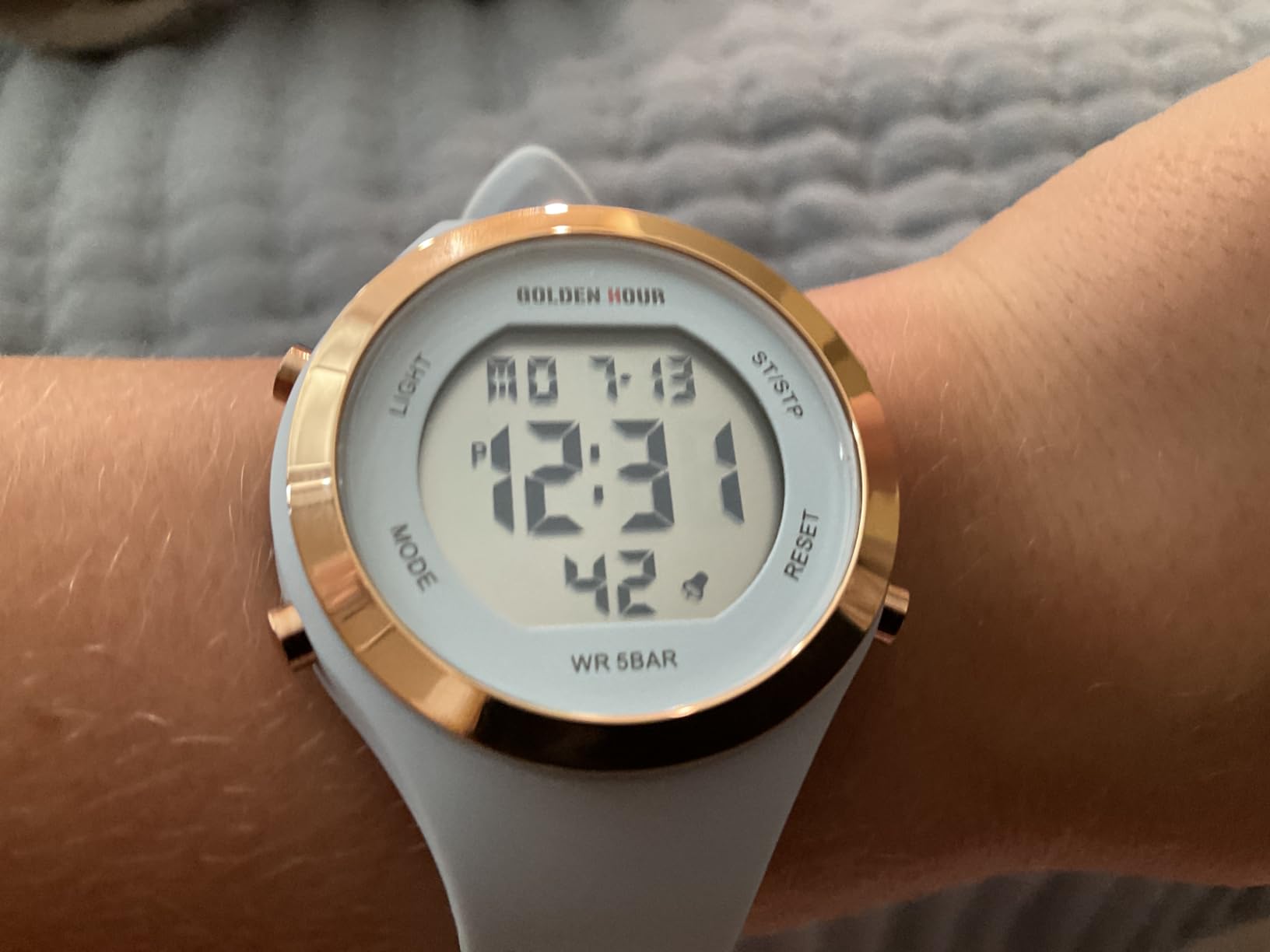 GOLDEN HOUR Waterproof Sport Women's Digital Chronograph Silicone Strap Watch customer photo 2