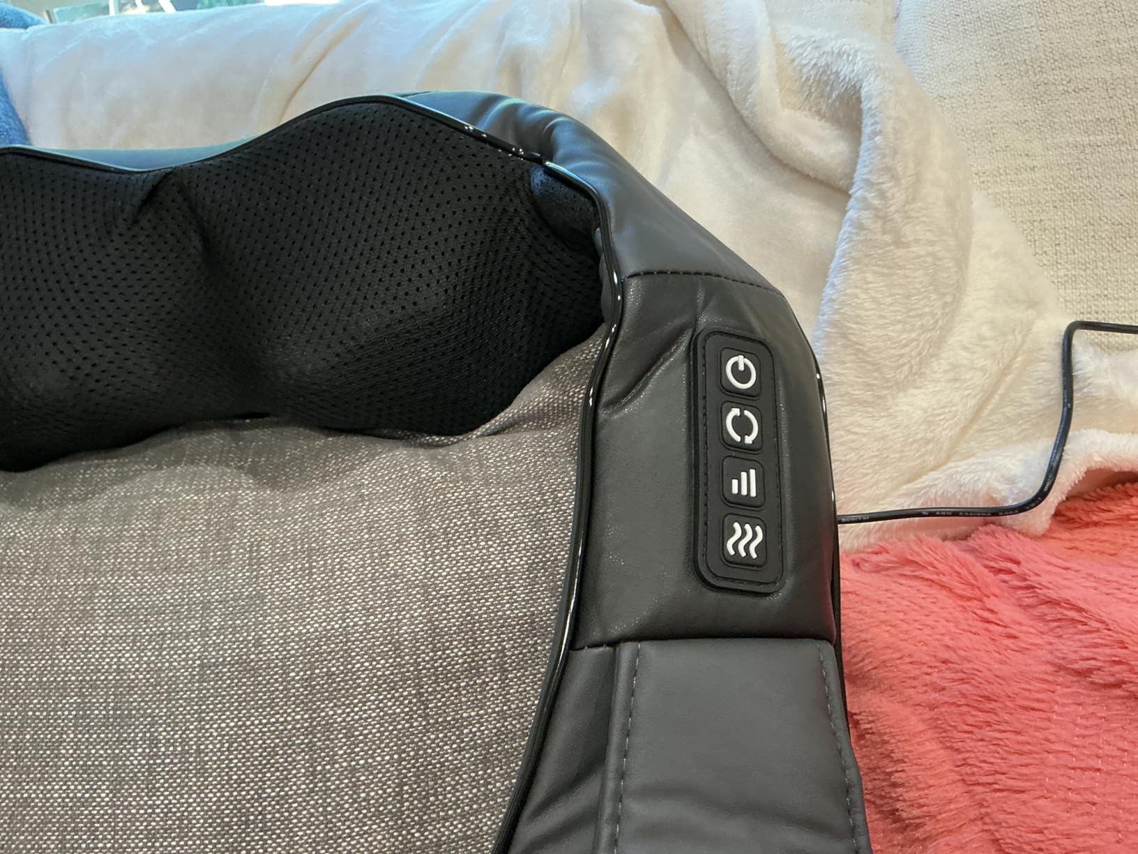 Nekteck Shiatsu Neck Massager with Heat for Pain Relief Deep Tissue, 2026 Upgraded 3D Back Shoulder Kneading Massage Pillow, Body Muscle Relaxation Tool Gifts for Him Her Mom Dad, Gray (NOT Cordless) customer photo 2