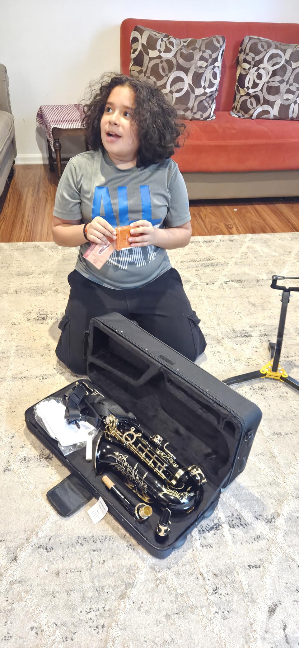 Beginner Alto Saxophone, E Flat - Complete Starter Kit with Case & 10 Reeds, for Adults & Students, Easy to Play for School Band & Practice(Gold) customer photo 1