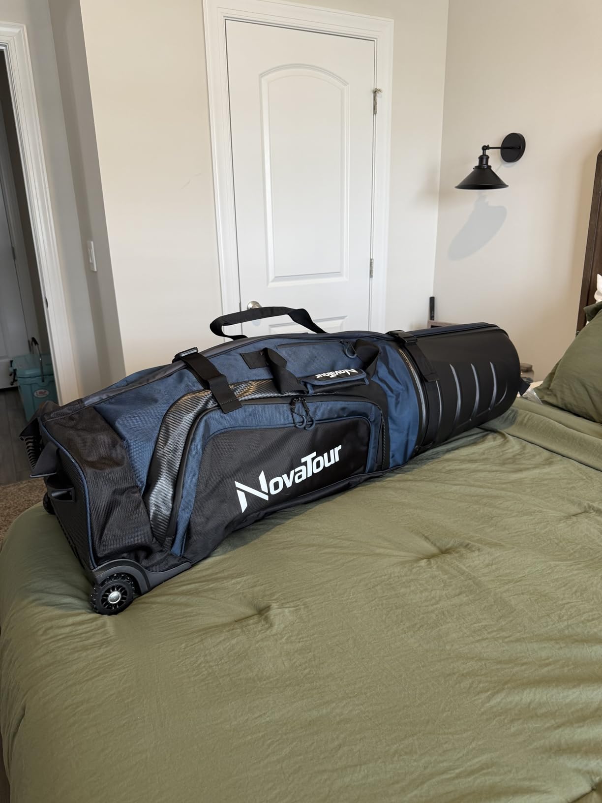 Golf Travel Bag for Airlines: Hard Case Top, Waterproof Zippers, Built-in TSA Lock, 1680D Oxford Fabric, Oversized Tank Wheels, Lightweight - Maximum Club Protection customer photo 2