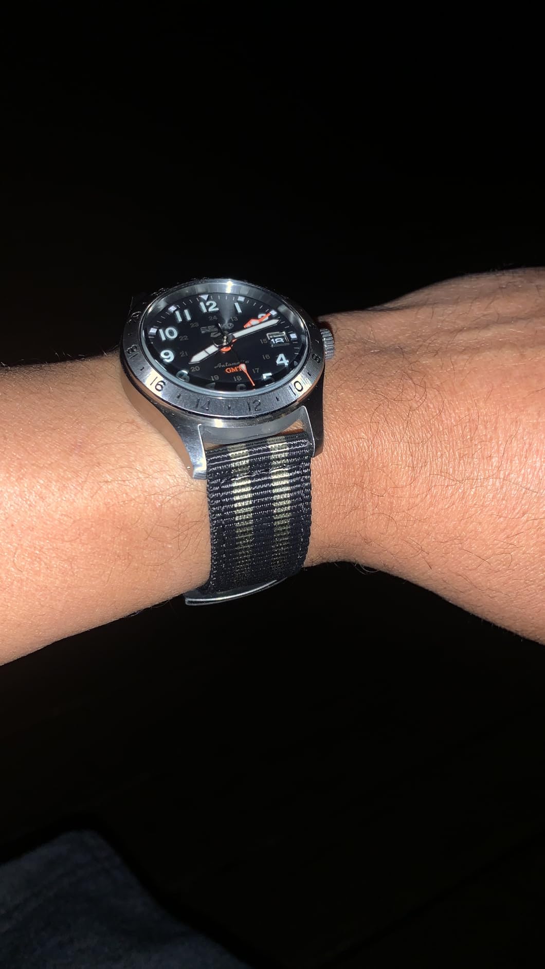 Automatic Watch for Men - 5 Sports Collection - Men's Sport Watch, Stainless Steel, GMT Hand - Water-Resistant 100M customer photo 2