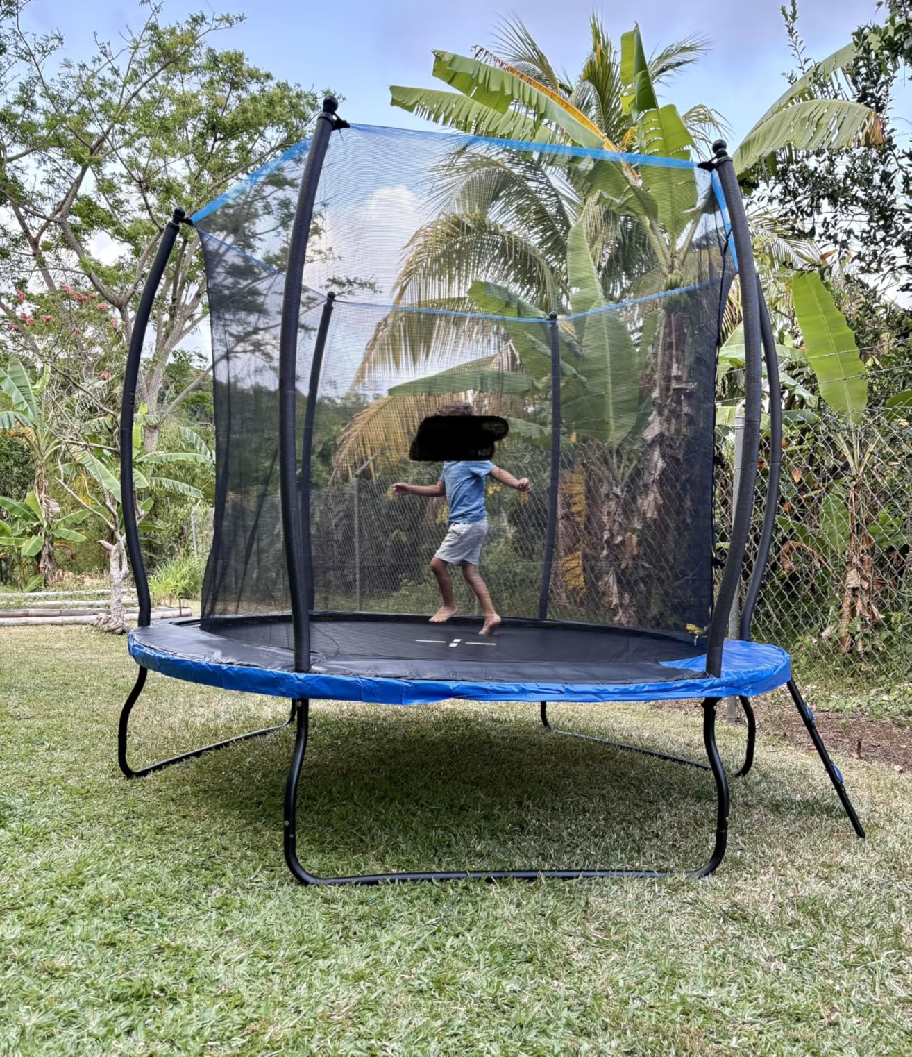 YUMPIE 8FT 10FT 12FT 14FT 15FT 16FT Outdoor Trampoline with Enclosure Net and Ladder, Recreational Trampolines for Kids and Adults, Quick Connect Frame, ASTM Approval customer photo 1