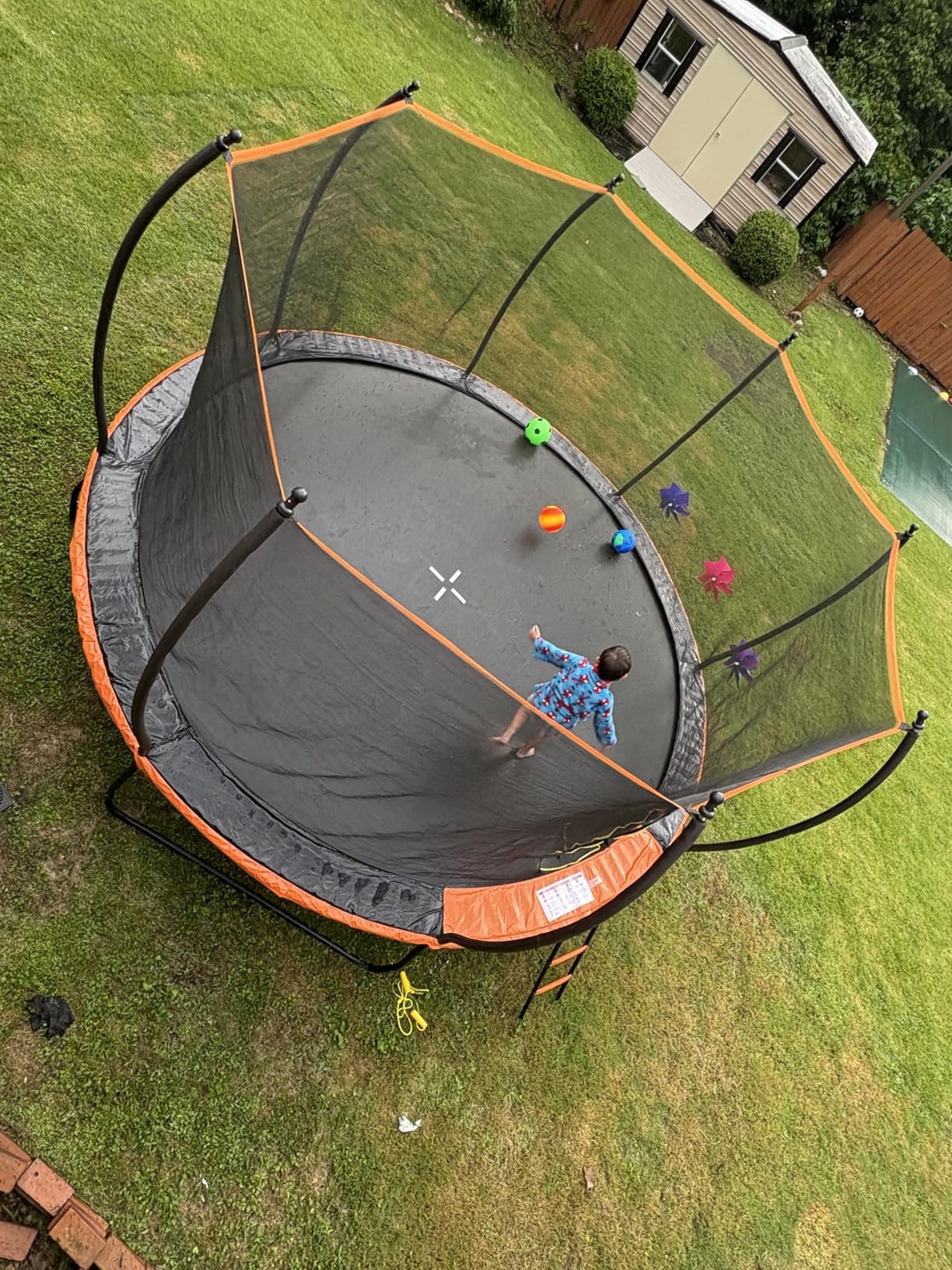 YUMPIE 8FT 10FT 12FT 14FT 15FT 16FT Outdoor Trampoline with Enclosure Net and Ladder, Recreational Trampolines for Kids and Adults, Quick Connect Frame, ASTM Approval customer photo 2