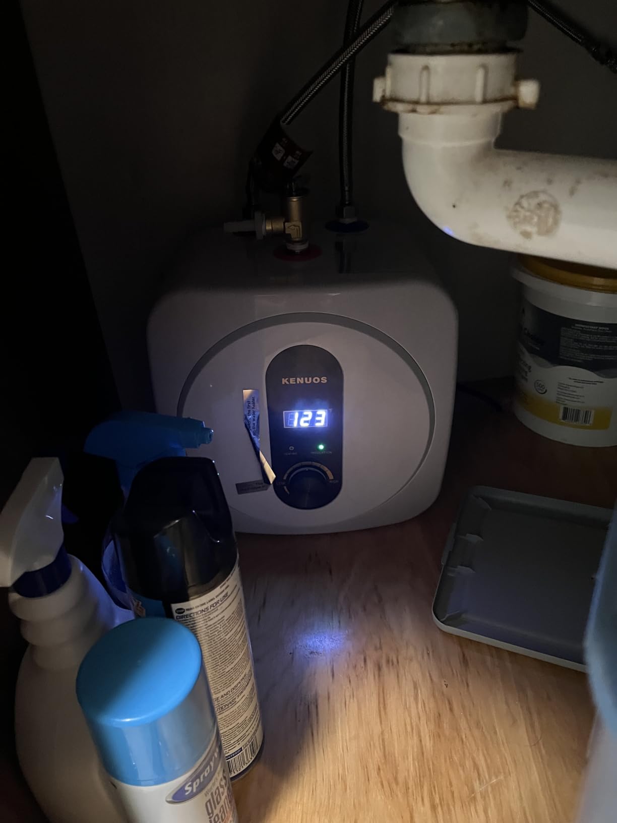 Under Sink Instant Hot Water Heater,2.5 Gallon Mini Tank Water Heaters with LED Display,1500W 120V Small Water Heater 1/2