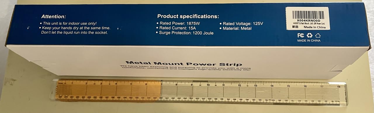HHSOET 1U Rack Mount Surge Protection, 8 Outlet PDU Power Strip, Metal Mountable Outlet Strip with Switch,1200J, 6ft Power Cord. customer photo 2