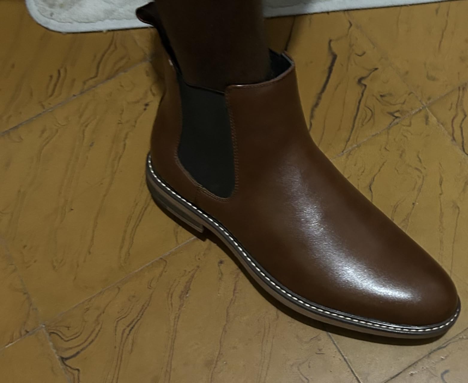 Temeshu Men's Chelsea Boots Casual Dress Boots Ankle Slip On Boots for Men MS25 customer photo 1