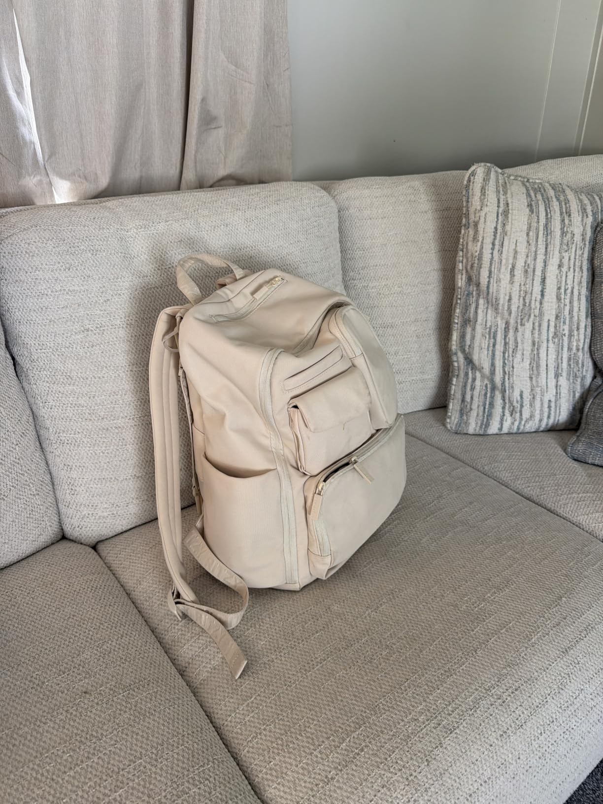 Itzy Ritzy Utility Diaper Bag Backpack, 17 Pockets w/Changing Pad (Mocha) | Travel-Ready Diaper Backpack with 2 Insulated Bottle Holders, Laptop Compartment, Trolley Sleeve, Straps, and Changing Pad customer photo 1