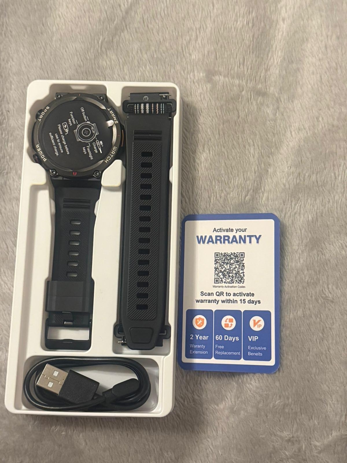 Military Smart Watch for Men(Answer/Make Calls), Outdoor Smartwatch with 100 Days Battery/Flashlight/Compass/Heart Rate/SpO2/Sleep Monitor/2 Straps, Rugged Fitness Watch for iPhone/Android Phones customer photo 2
