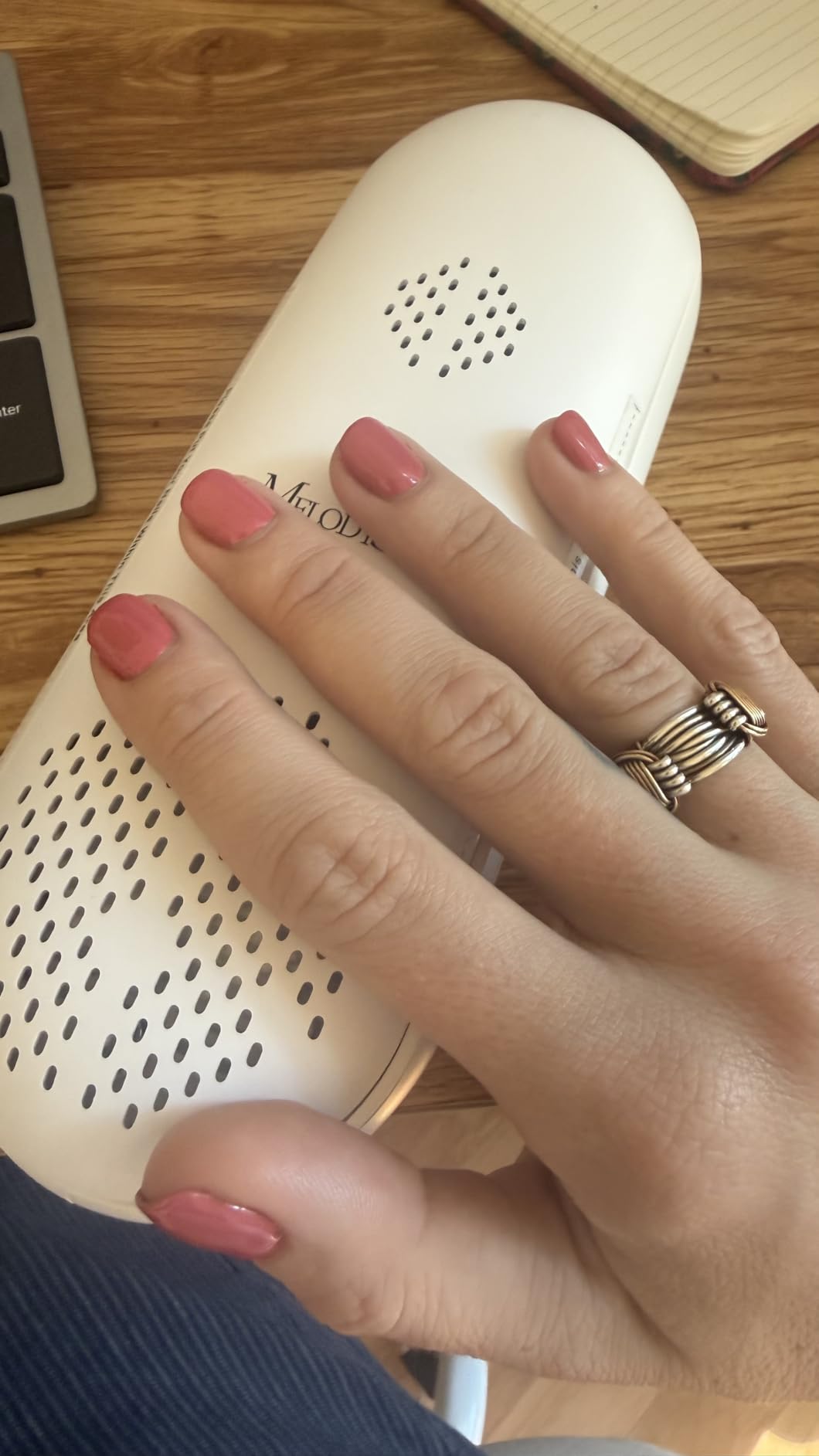MelodySusie Compact Cordless UV Nail Lamp, P-PLUS20F with Innovative Rotatable Panel & UV Protection Design, Rechargeable UV Light Cures All Gels, Especially Rhinestone Glue & Liner Gel Polish Pink customer photo 1