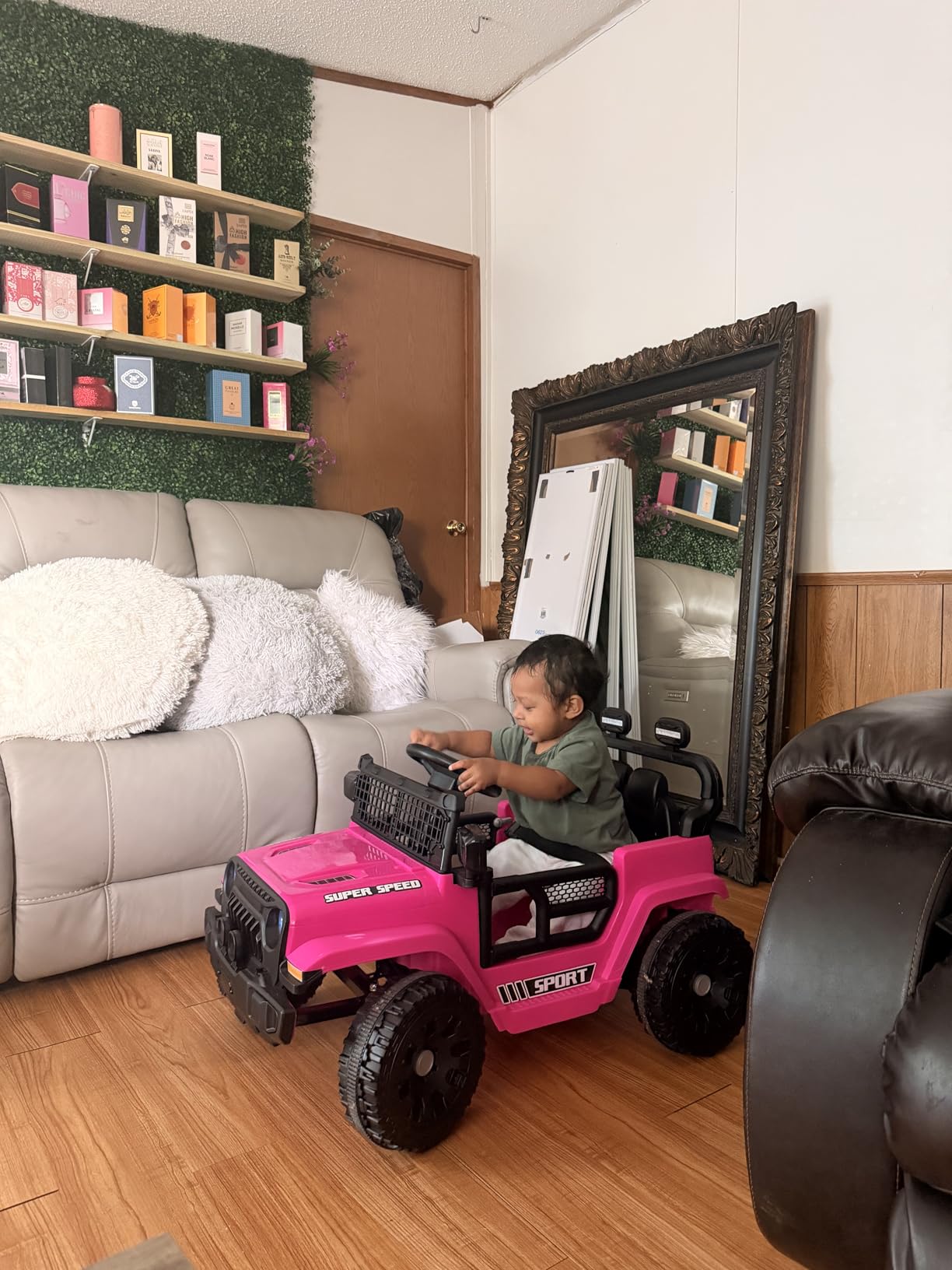 12V Ride on Toys with Parent Remote Control, Toddler Electric Car with Spring Suspension, LED Lights & Music Player - Safe Battery Car for Kids, Easy to Assemble, Pink customer photo 1