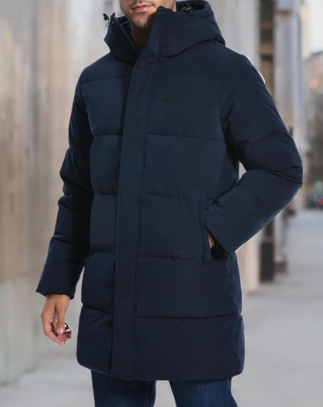 Pioneer Camp Mens Long Winter Coat Hooded Waterproof Insulated Puffer Jacket customer photo 1