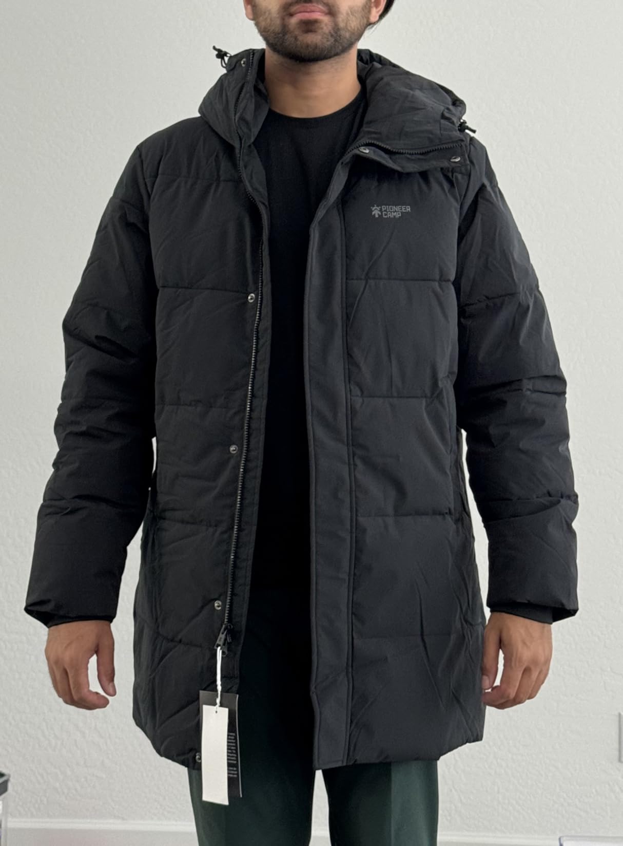 Pioneer Camp Mens Long Winter Coat Hooded Waterproof Insulated Puffer Jacket customer photo 2