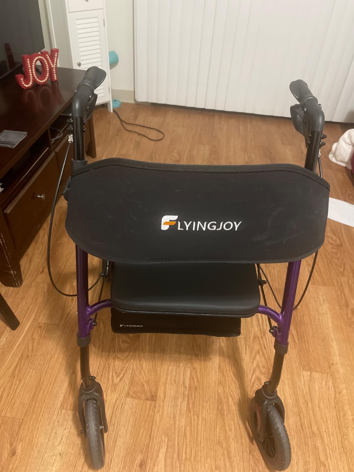 300lb Foldable Rollator Walker for Seniors with seat, Wheelchair for Adults | 2 in 1 Rolling Walkers | Portable Transport Chair | 10