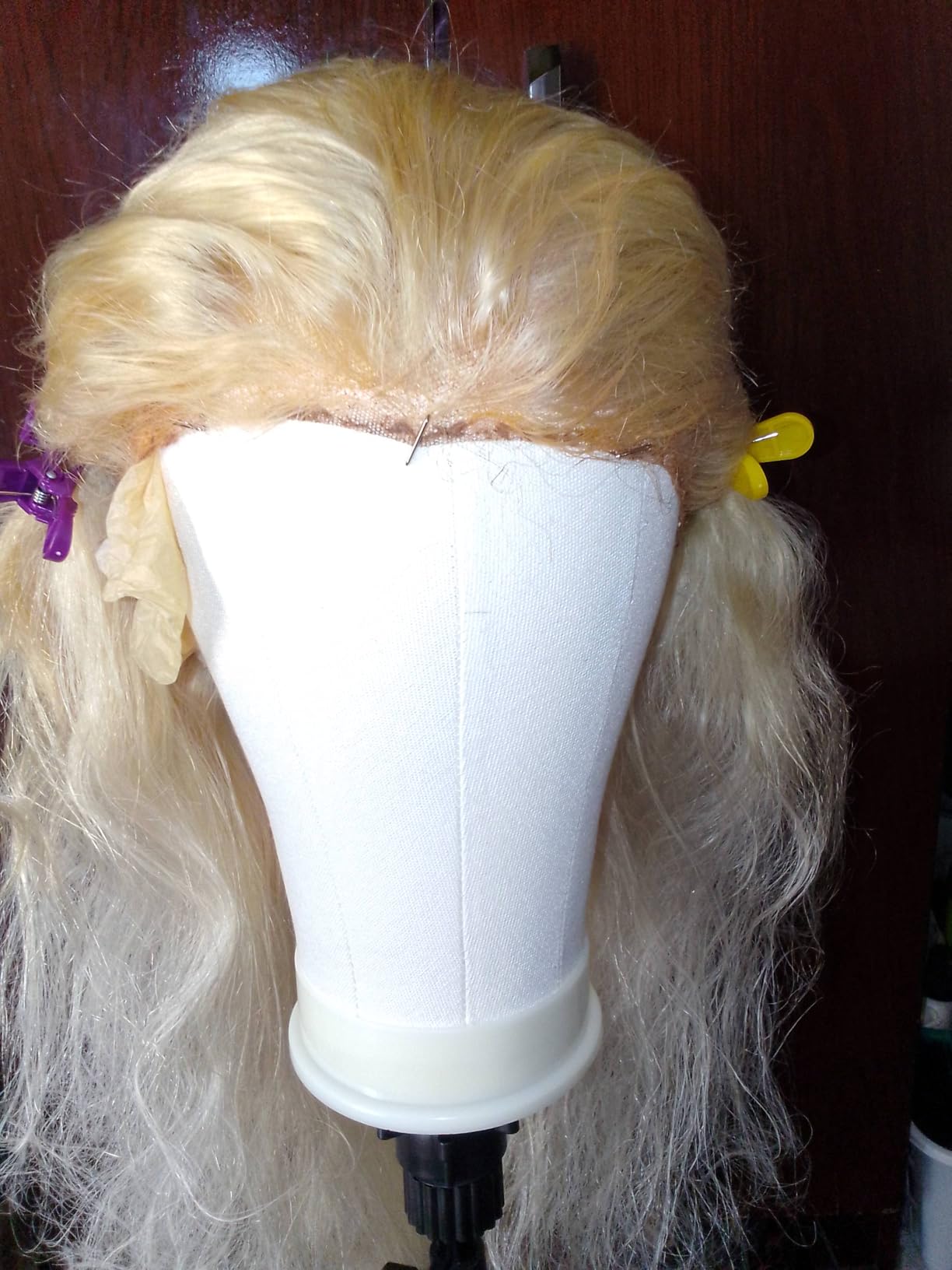 Wig Stand with Head 22 Inch Canvas Mannequin Head Set, 61'' Adjustable Tripod Wig Head Stand for Wig Making, Styling, Braiding, Professional Wig Mannequin Head Kit with T Pins, Wig Caps & Tools customer photo 2