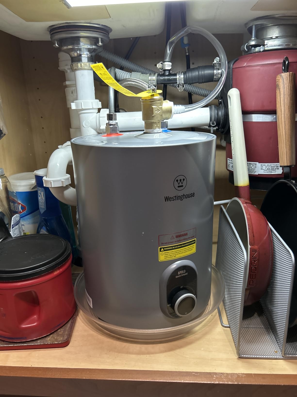 Westinghouse Under Sink Water Heater 4 Gallon Electric Mini Tank | Point of Use Water Heater, Hot Water Ready Near Faucet, Adjustable Thermostat, Wall/Floor Mount, Kitchen & RV Use, CSA Listed customer photo 1