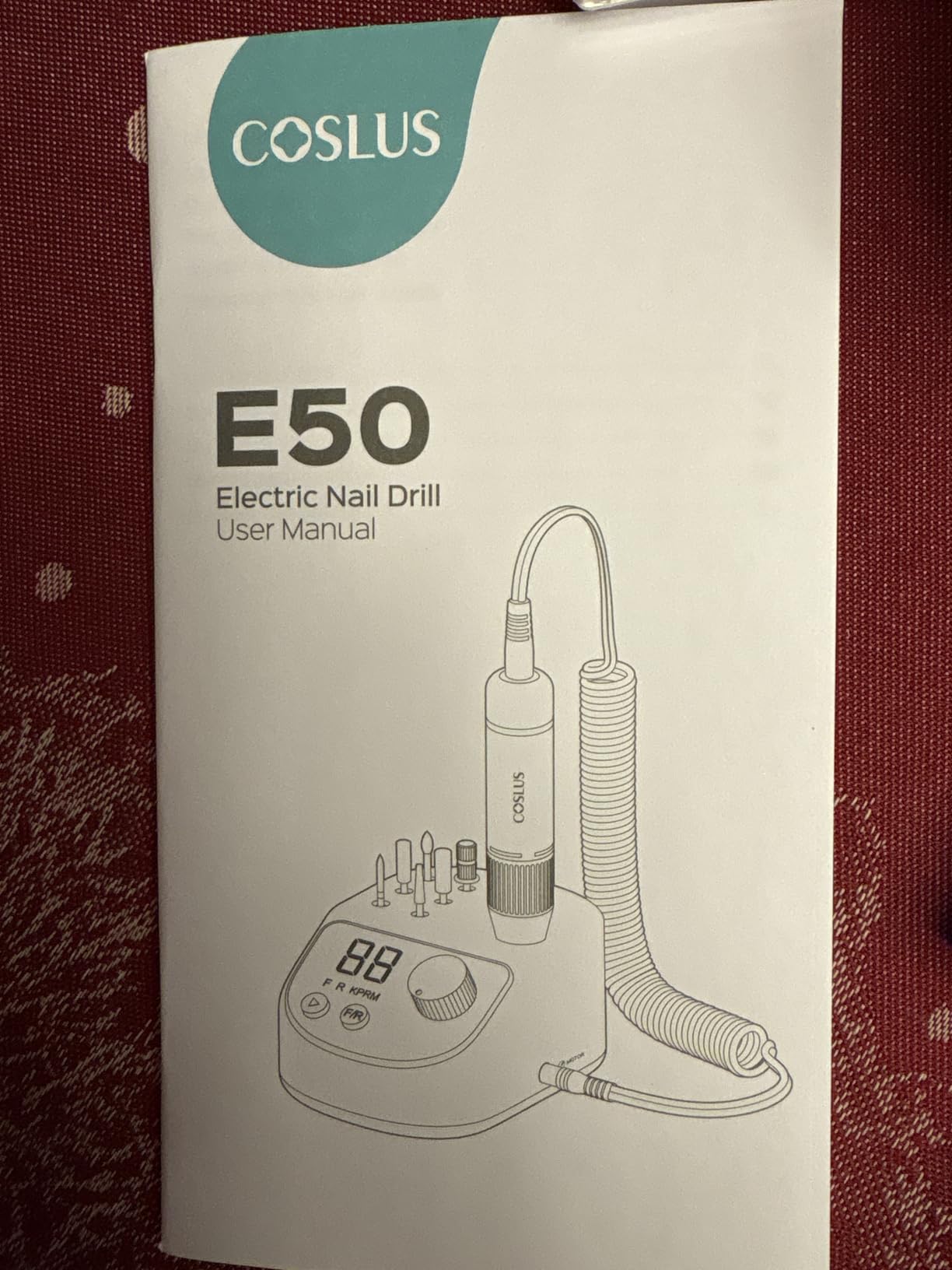 COSLUS E50 Professional Electric Nail Drill File with Upgraded Steady Power | 35000 RPM, LED Display, for Acrylic, Gel & Natural Nails, Easy to Use, Home DIY & Salon Use, Women, Nail Art Practice, Pink customer photo 2