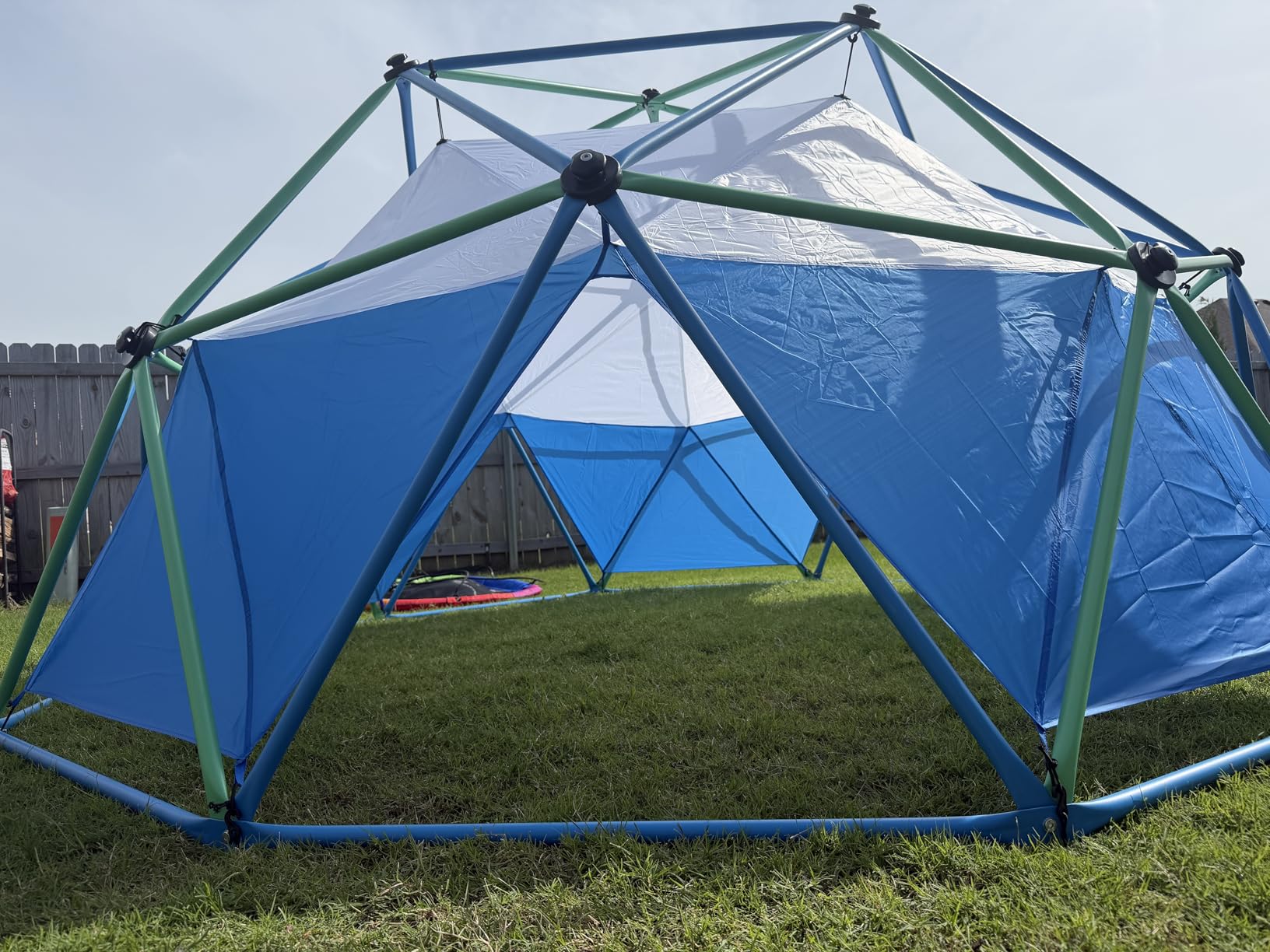 Zupapa Climbing Dome with Slide Max Load 440Lbs, 8FT Jungle Gym Monkey Bar for Backyard, 2 in 1 Outdoor Climbing Frame Toys for Toddlers Playground Set, Geometric Dome Climber for Kids Age 3-8 customer photo 1