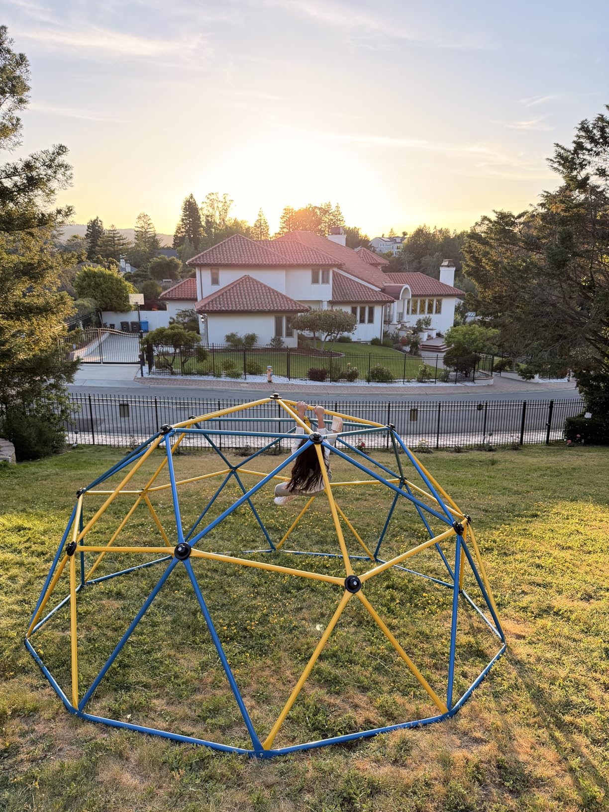 Zupapa Climbing Dome with Slide Max Load 440Lbs, 8FT Jungle Gym Monkey Bar for Backyard, 2 in 1 Outdoor Climbing Frame Toys for Toddlers Playground Set, Geometric Dome Climber for Kids Age 3-8 customer photo 2