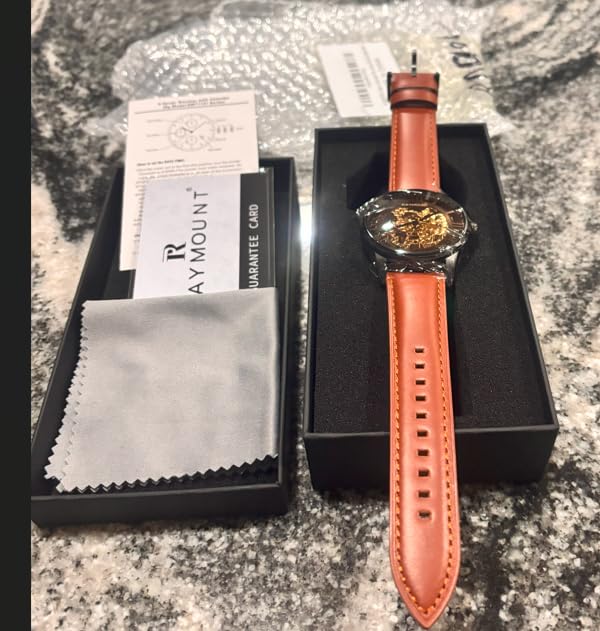 FORSINING Men's Automatic Watch with Mechanical Movement, Skeleton Dial and Leather Band customer photo 1