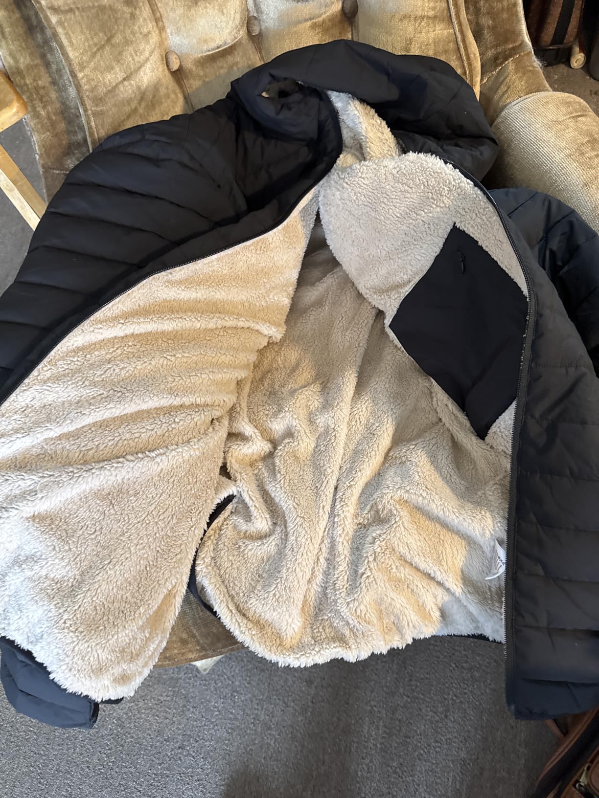 TACVASEN Mens Puffer Jacket Hooded Sherpa Lined Water Resistant Winter Coat customer photo 2