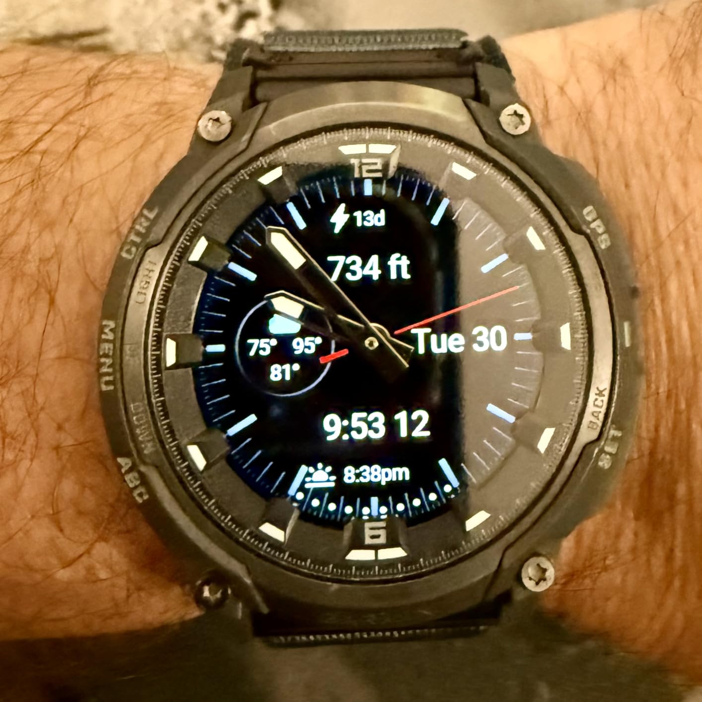 Garmin Instinct Crossover AMOLED, Rugged Hybrid GPS Smartwatch with Analog Watch Hands and Bright AMOLED Display, Charcoal with Charcoal Silicone Band customer photo 2