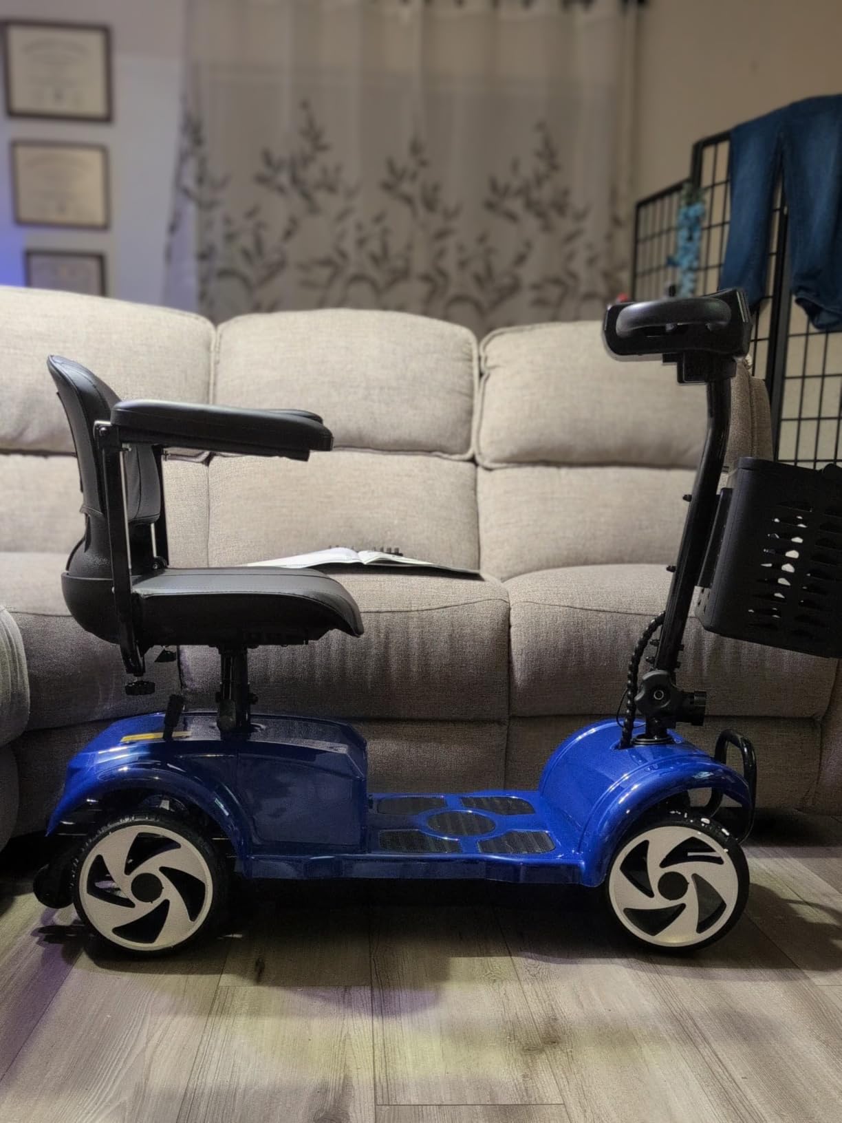4 Wheel Electric Mobility Scooter for Adults and Seniors, 20 Miles Range Foldable Electric Scooter, Compact Heavy Duty Mobile for Cruise Travel with 330lb Capacity, Powered Electric Wheelchair, Silver customer photo 1